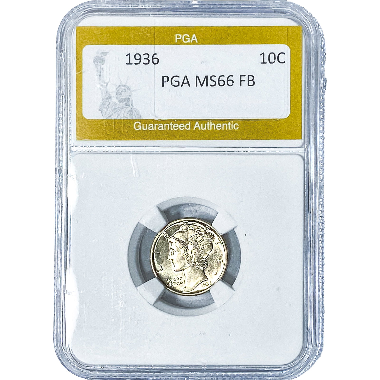 1936 Mercury Silver Dime PGA MS66FB: 1936 Mercury Silver Dime PGA MS66FB
