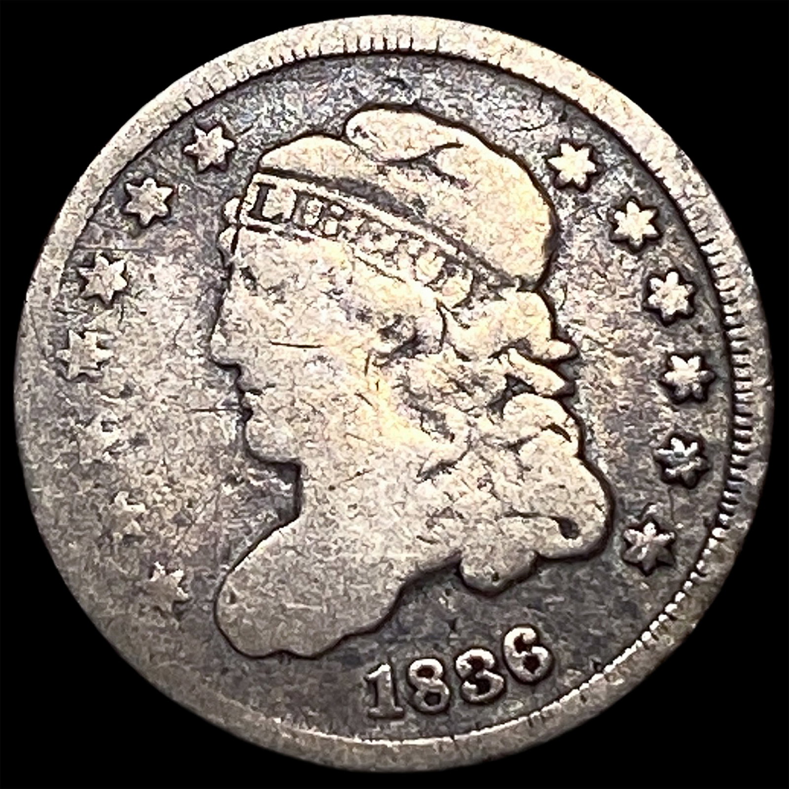 1836 Capped Bust Half Dime ABOUT UNCIRCULATED (1 of 2)