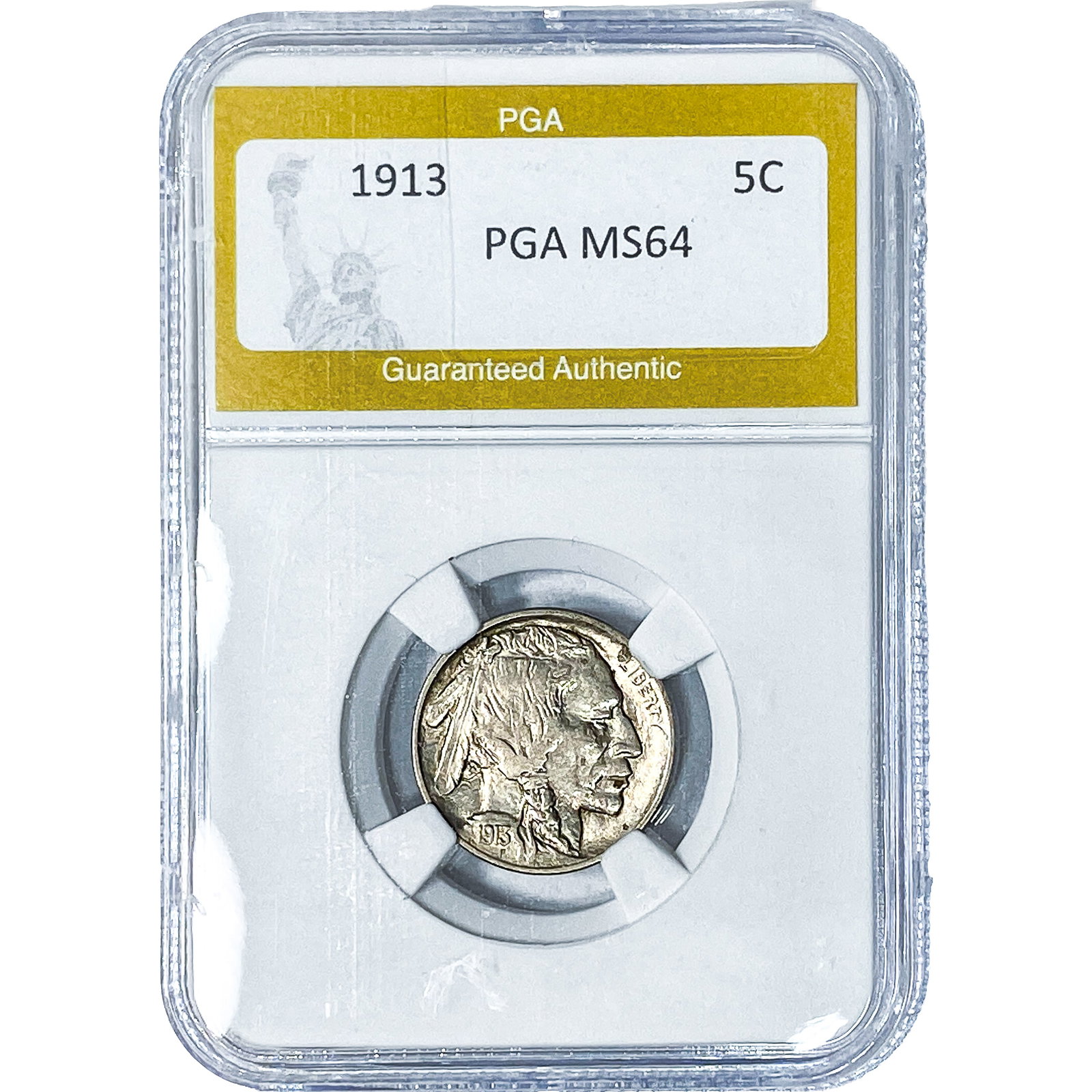 1913 Buffalo Nickel PGA MS64: 1913 Buffalo Nickel PGA MS64