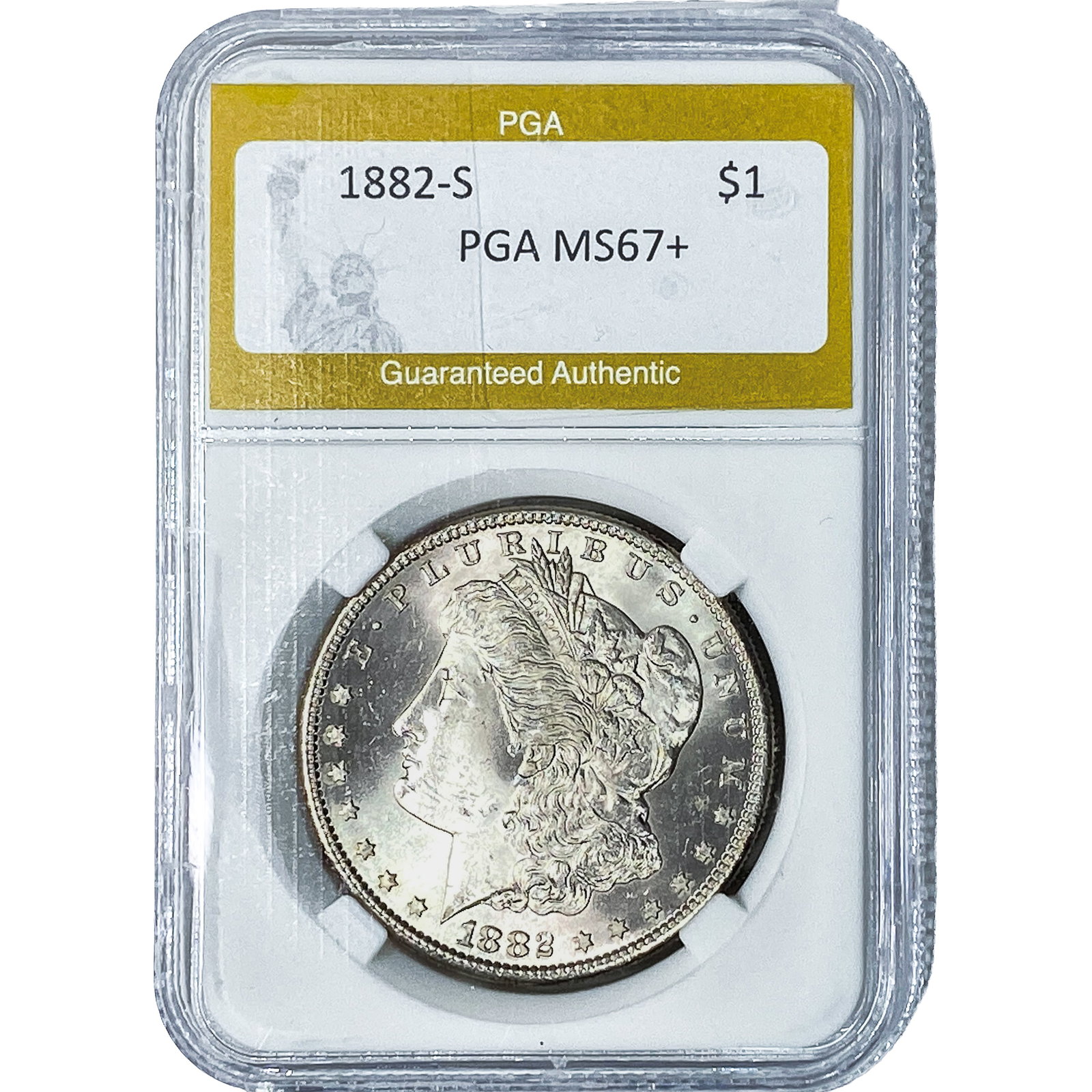 1882-S Morgan Silver Dollar PGA MS67+: 1882-S Morgan Silver Dollar PGA MS67+