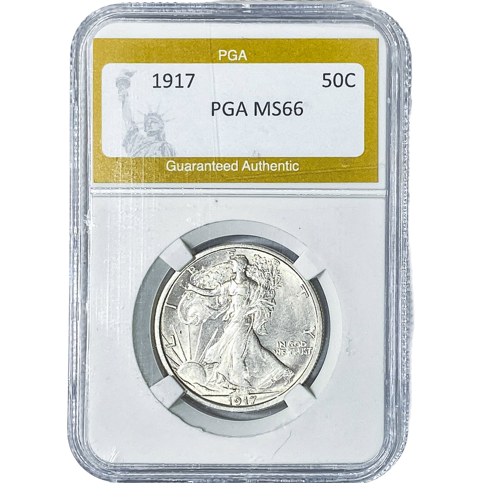 1917 Walking Liberty Half Dollar PGA MS66: 1917 Walking Liberty Half Dollar PGA MS66
