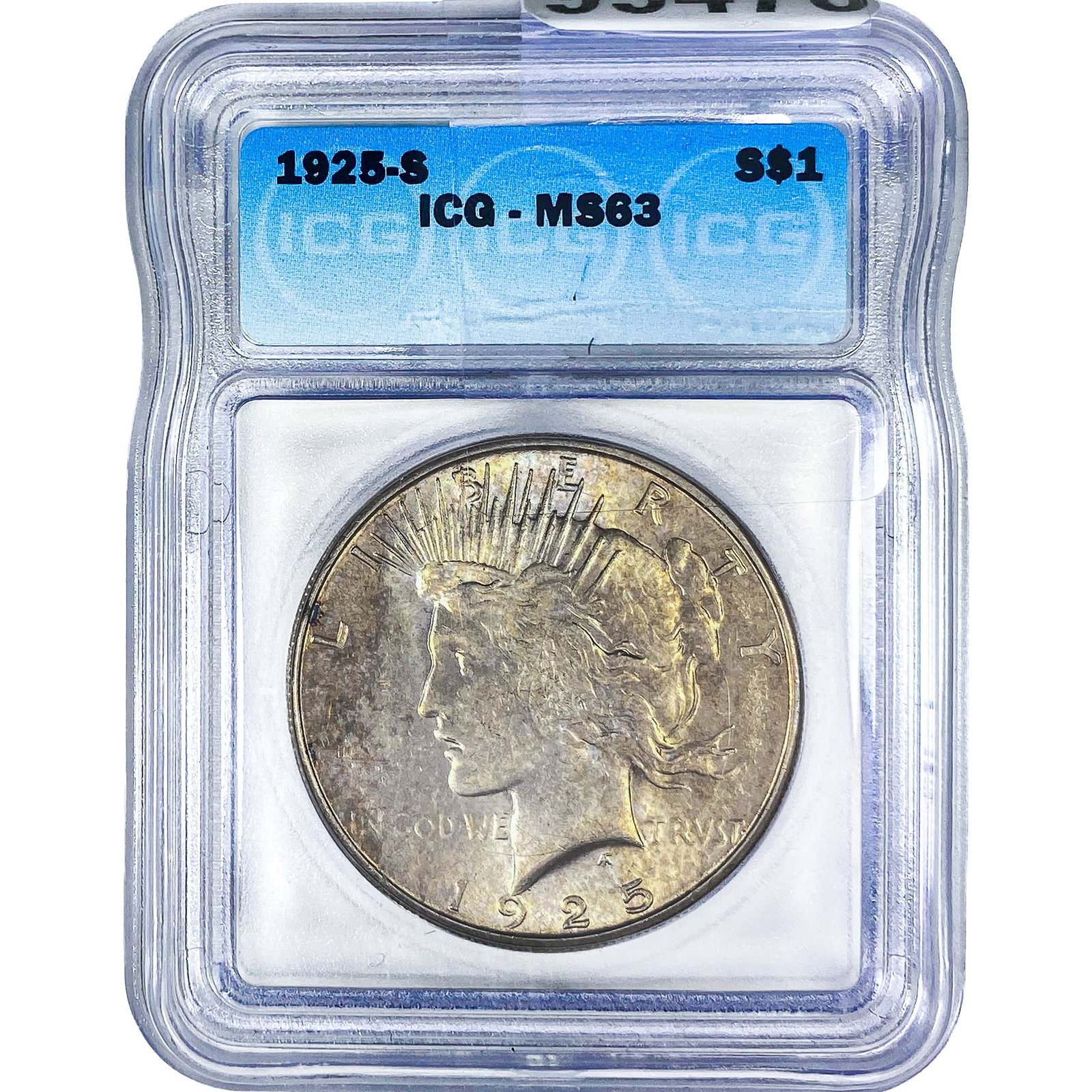1925-S Silver Peace Dollar ICG MS63: 1925-S Silver Peace Dollar ICG MS63