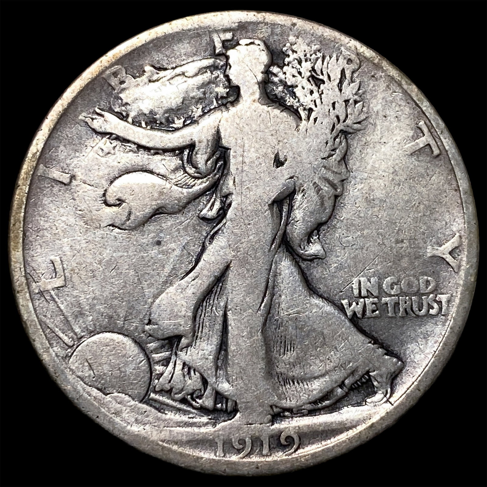 1919-D Silver Walking Liberty Half Dollar LIGHTLY CIRCULATED: 1919-D Silver Walking Liberty Half Dollar LIGHTLY CIRCULATED