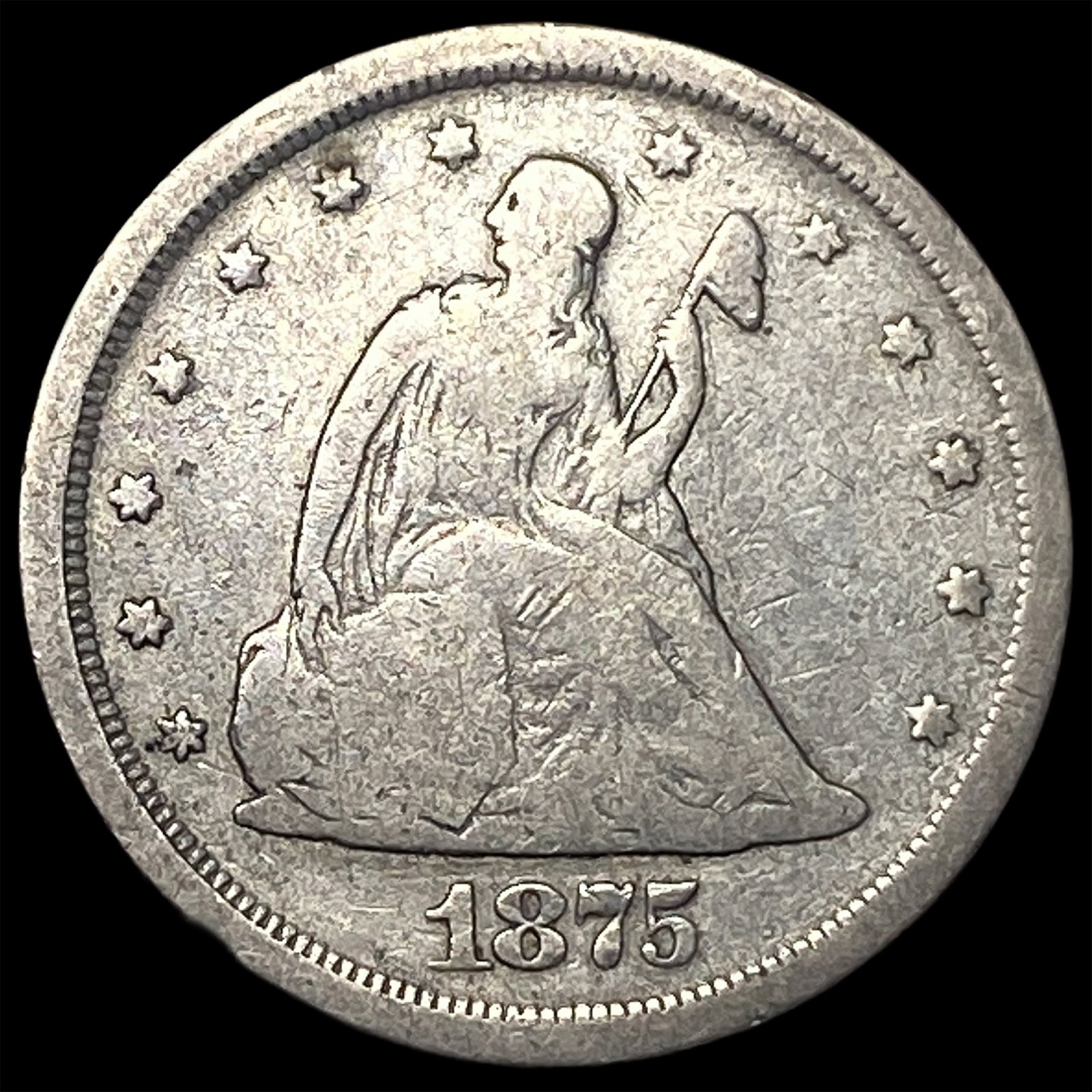 1875-S Silver Twenty Cents LIGHTLY CIRCULATED: 1875-S Silver Twenty Cents LIGHTLY CIRCULATED