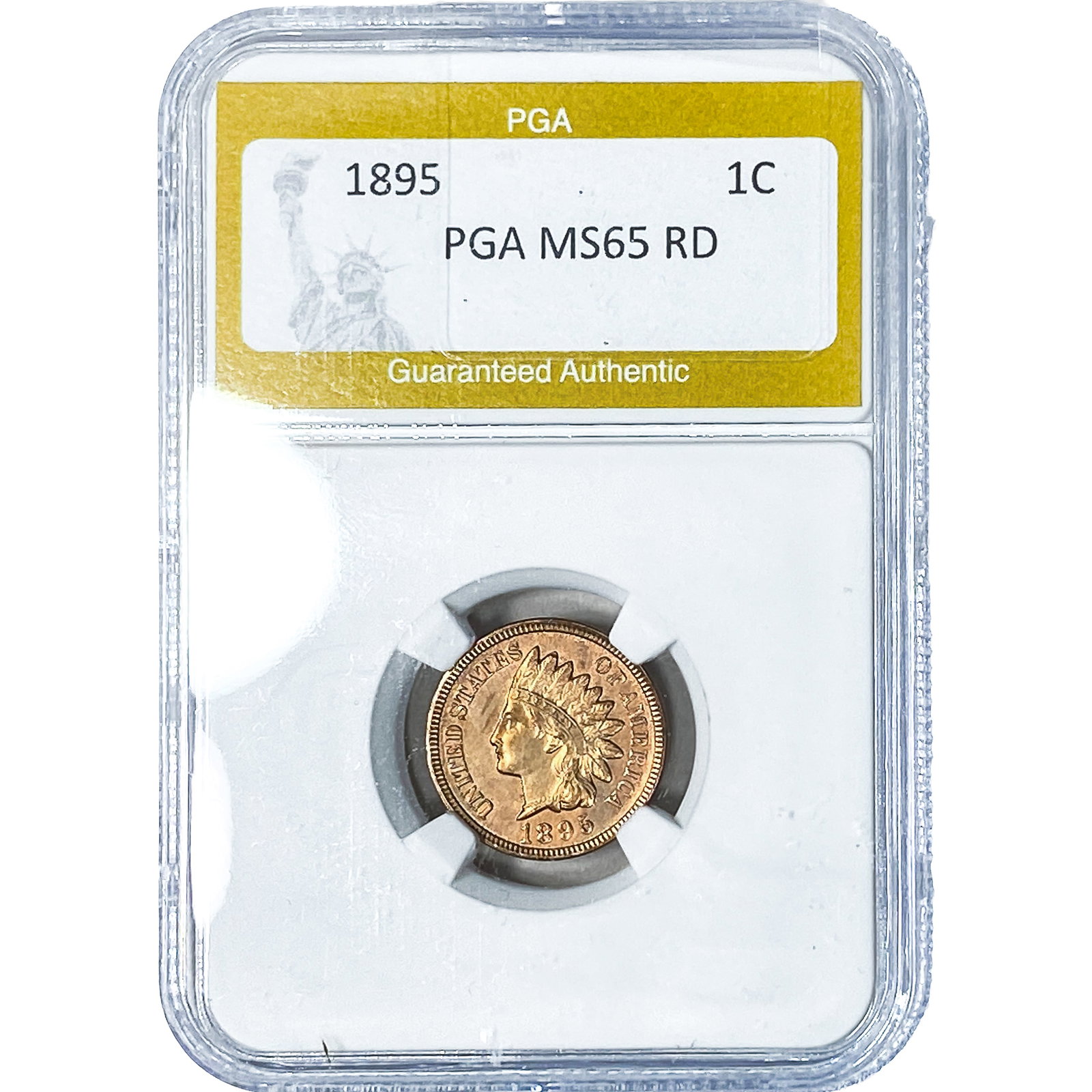 1895 Wheat Cent PGA MS65RD: 1895 Wheat Cent PGA MS65RD