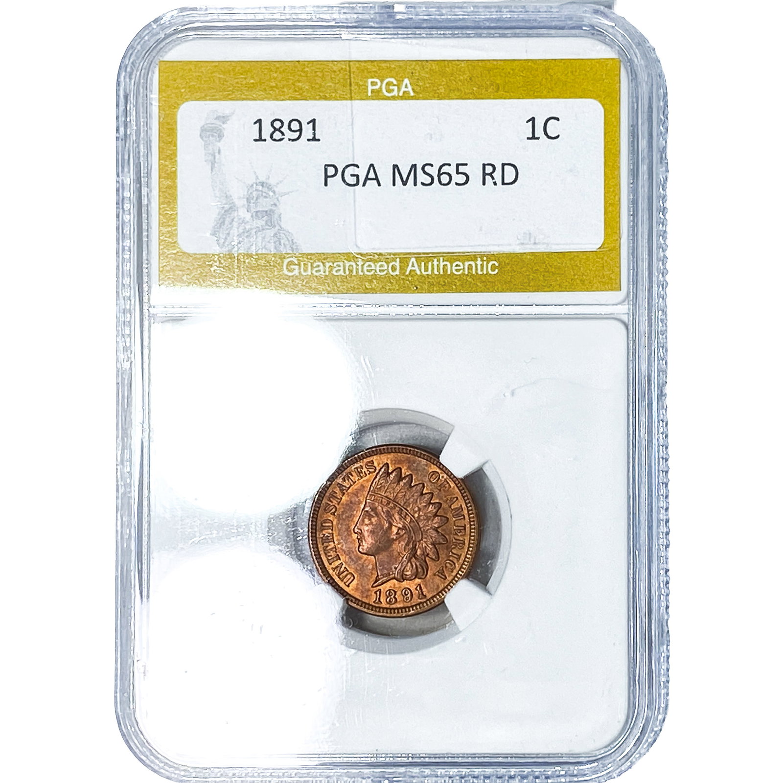 1891 Indian Head Cent PGA MS65RD: 1891 Indian Head Cent PGA MS65RD