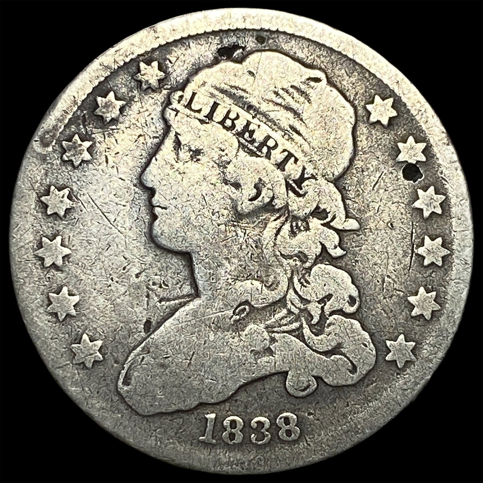 1838 Silver Capped Bust Quarter UNCIRCULATED: 1838 Silver Capped Bust Quarter UNCIRCULATED