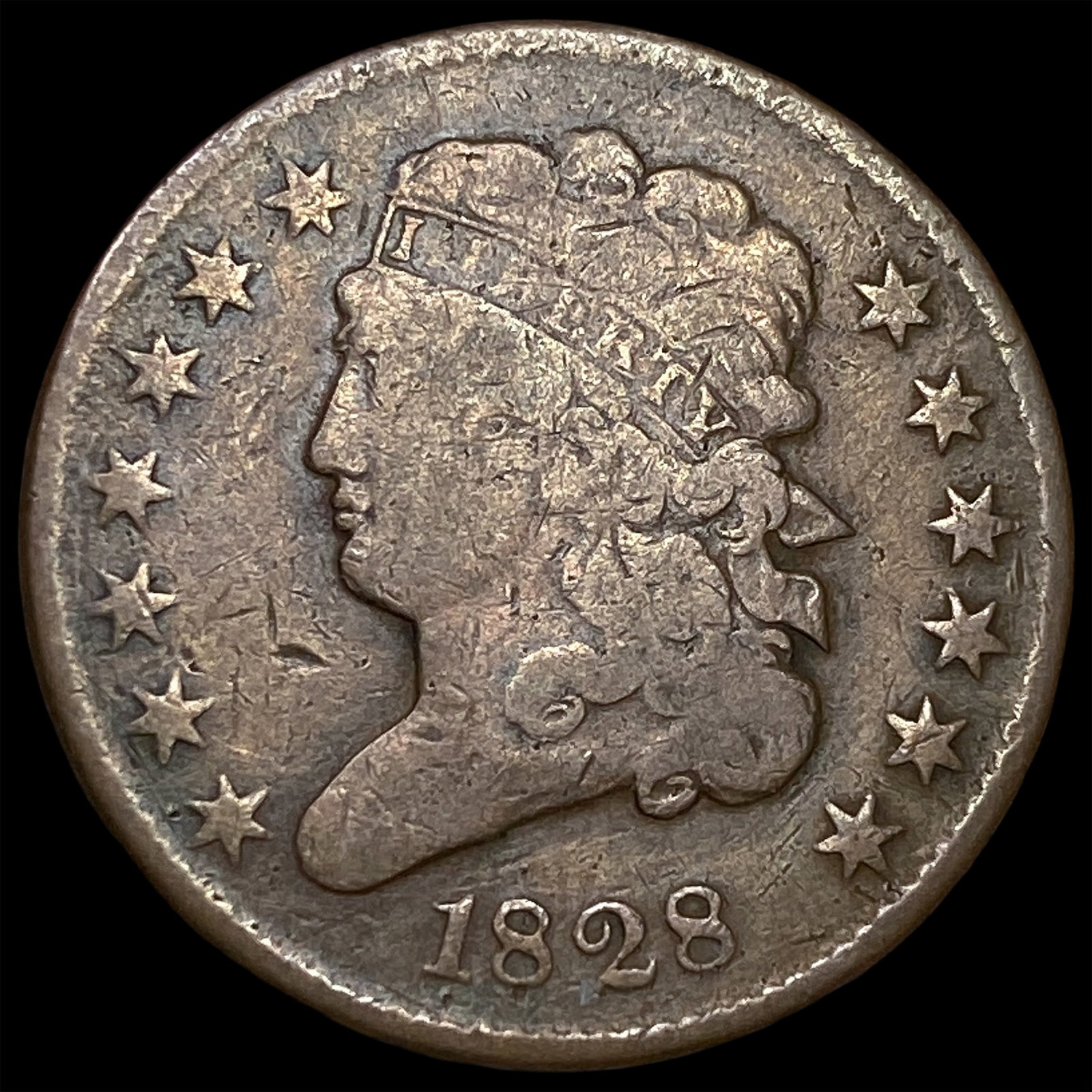 1828 Classic Head Half Cent NICELY CIRCULATED: 1828 Classic Head Half Cent NICELY CIRCULATED
