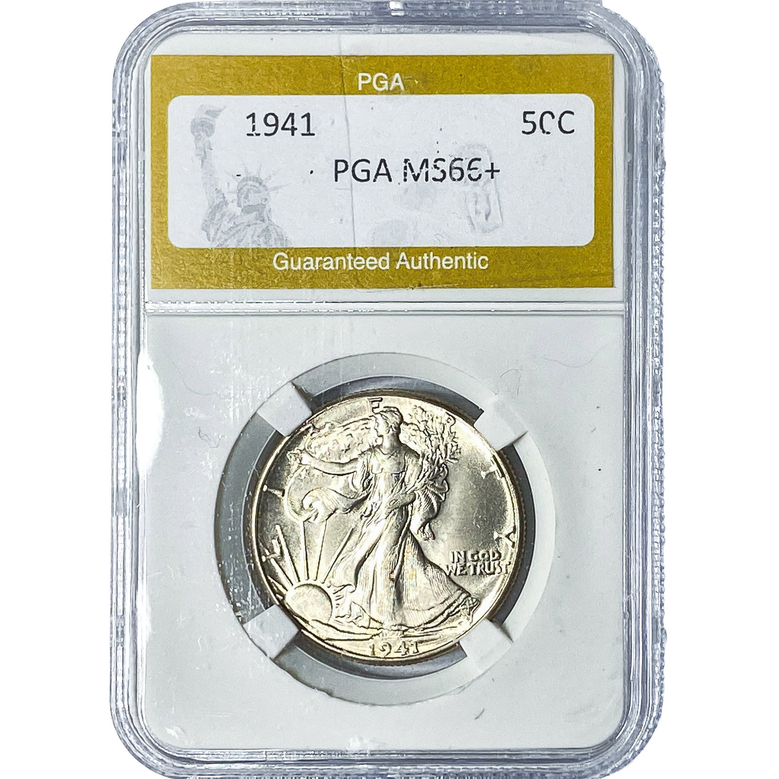 1941 Walking Liberty Half Dollar PGA MS66+: 1941 Walking Liberty Half Dollar PGA MS66+