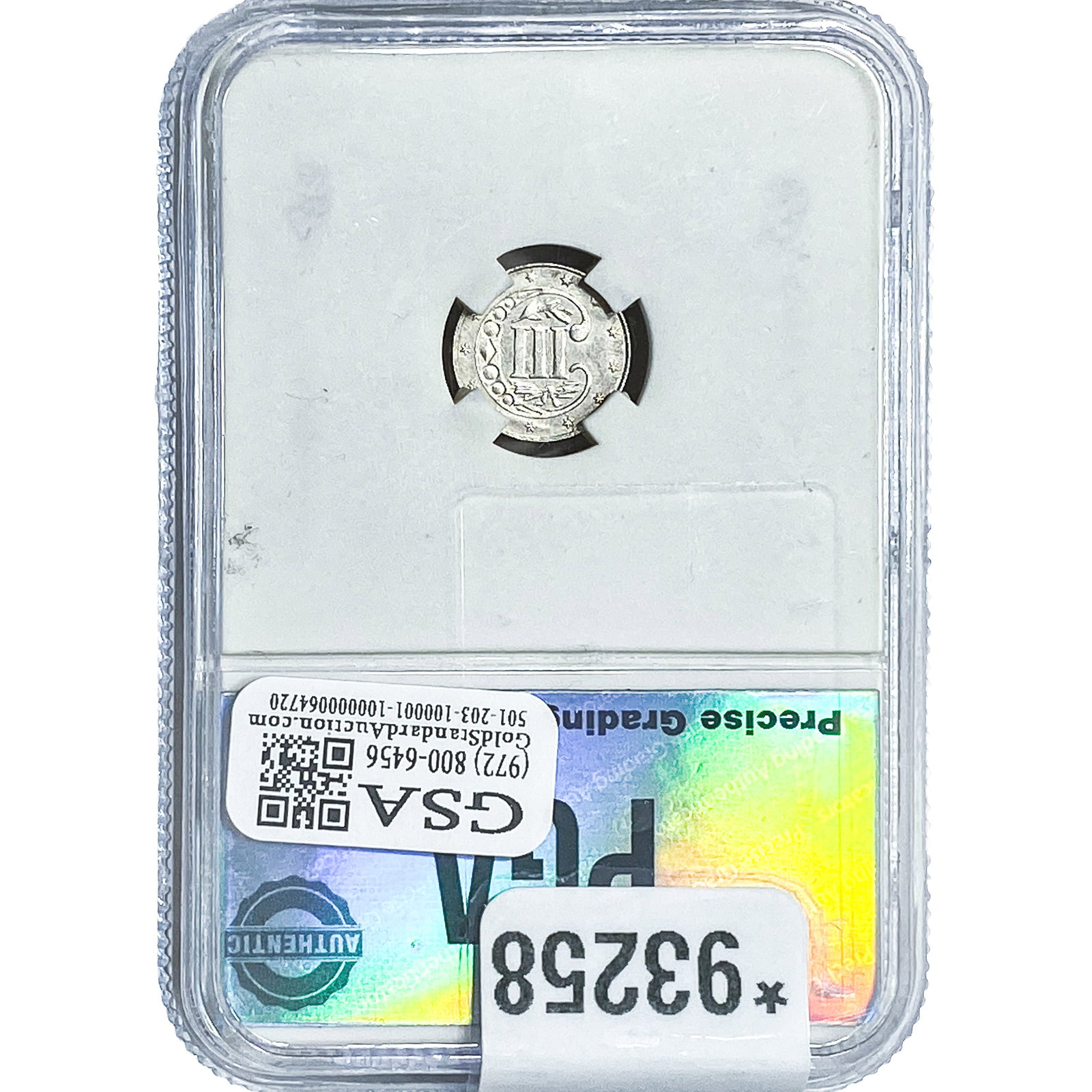 1862 Silver Three Cent PGA MS66+ - 2