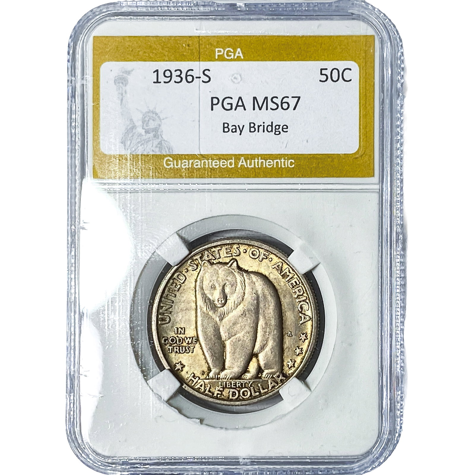 1936-S Bay Bridge Half Dollar PGA MS67 Bay Bridge: 1936-S Bay Bridge Half Dollar PGA MS67 Bay Bridge