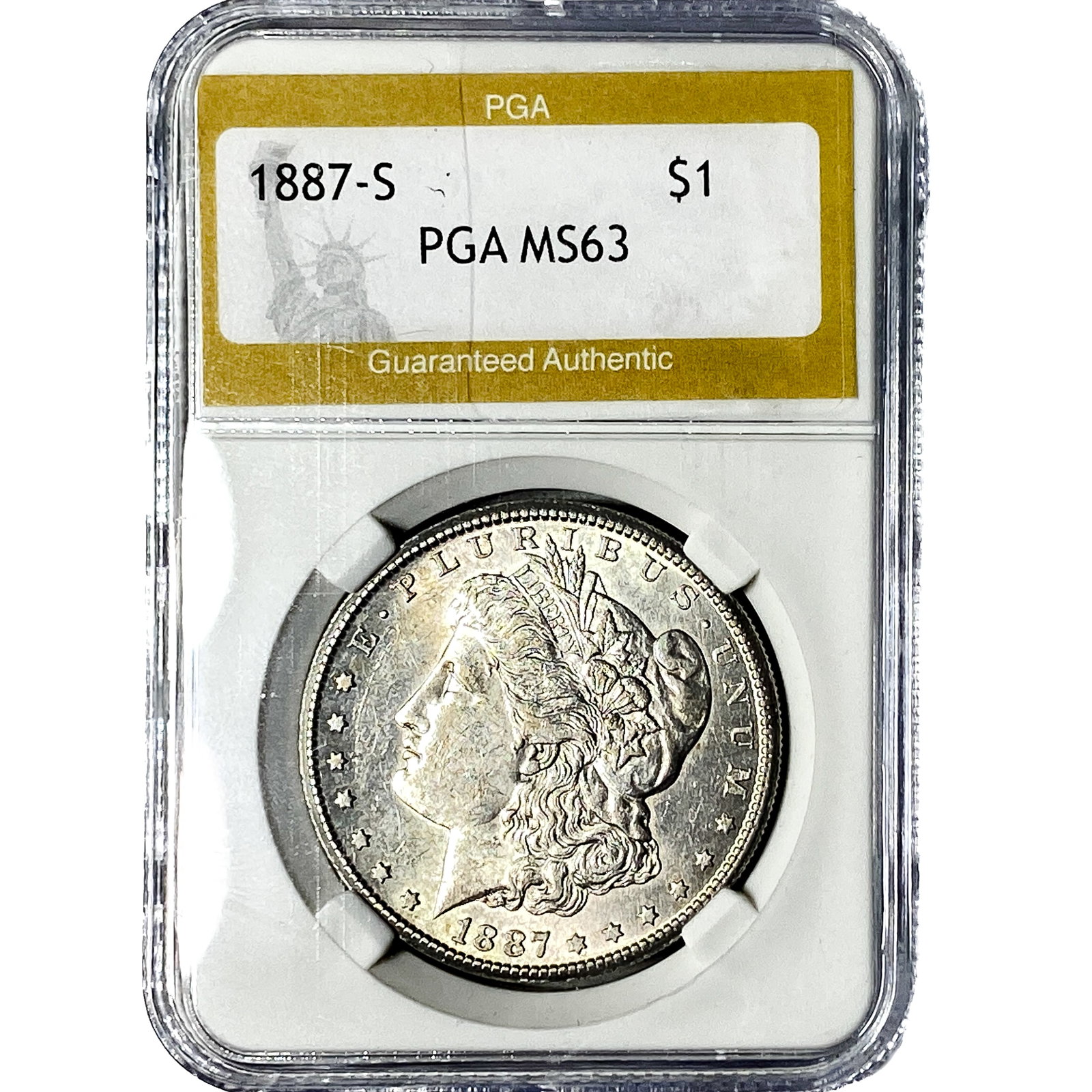 1887-S Morgan Silver Dollar PGA MS63: 1887-S Morgan Silver Dollar PGA MS63