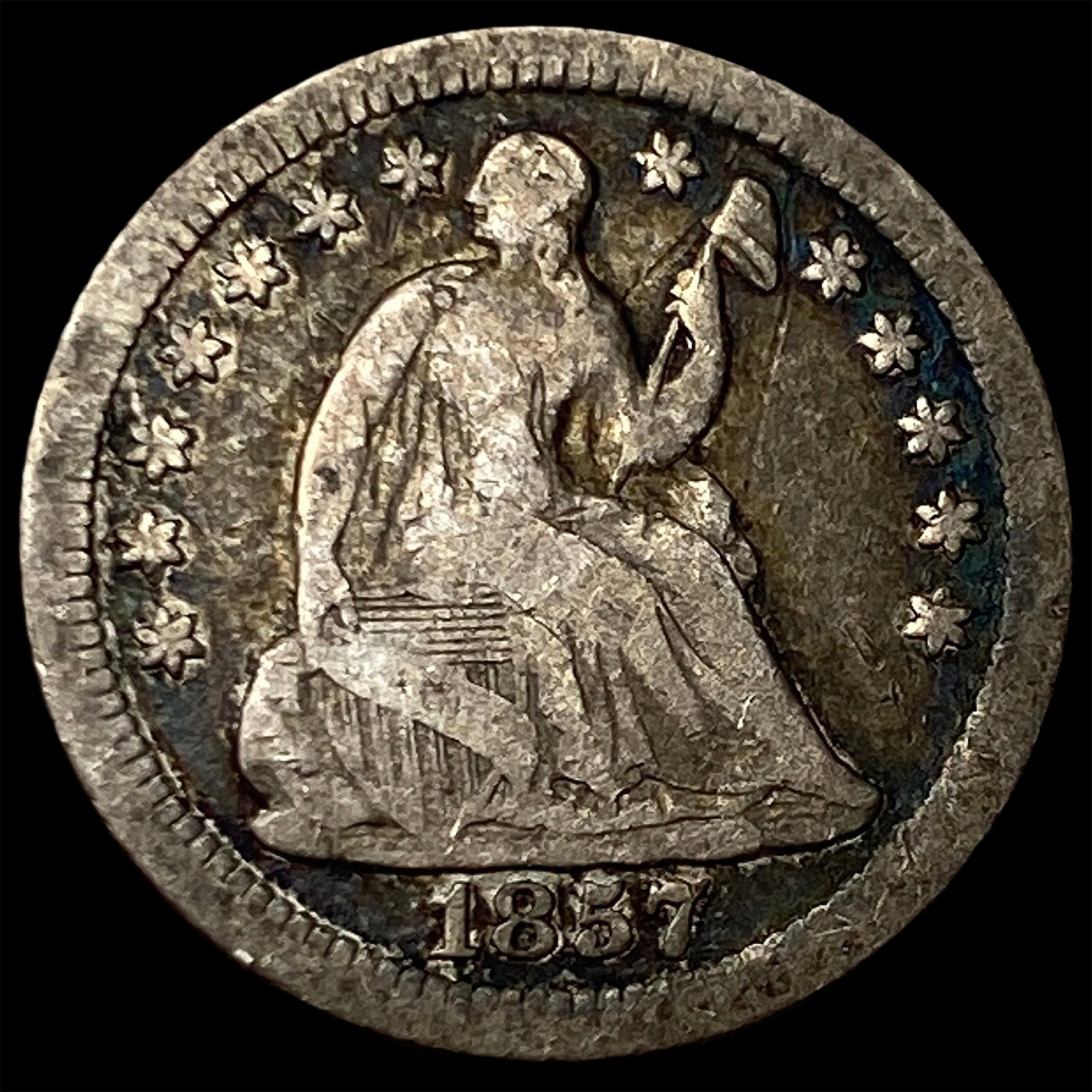 1857-O Silver Seated Liberty Half Dime LIGHTLY CIRCULATED: 1857-O Silver Seated Liberty Half Dime LIGHTLY CIRCULATED