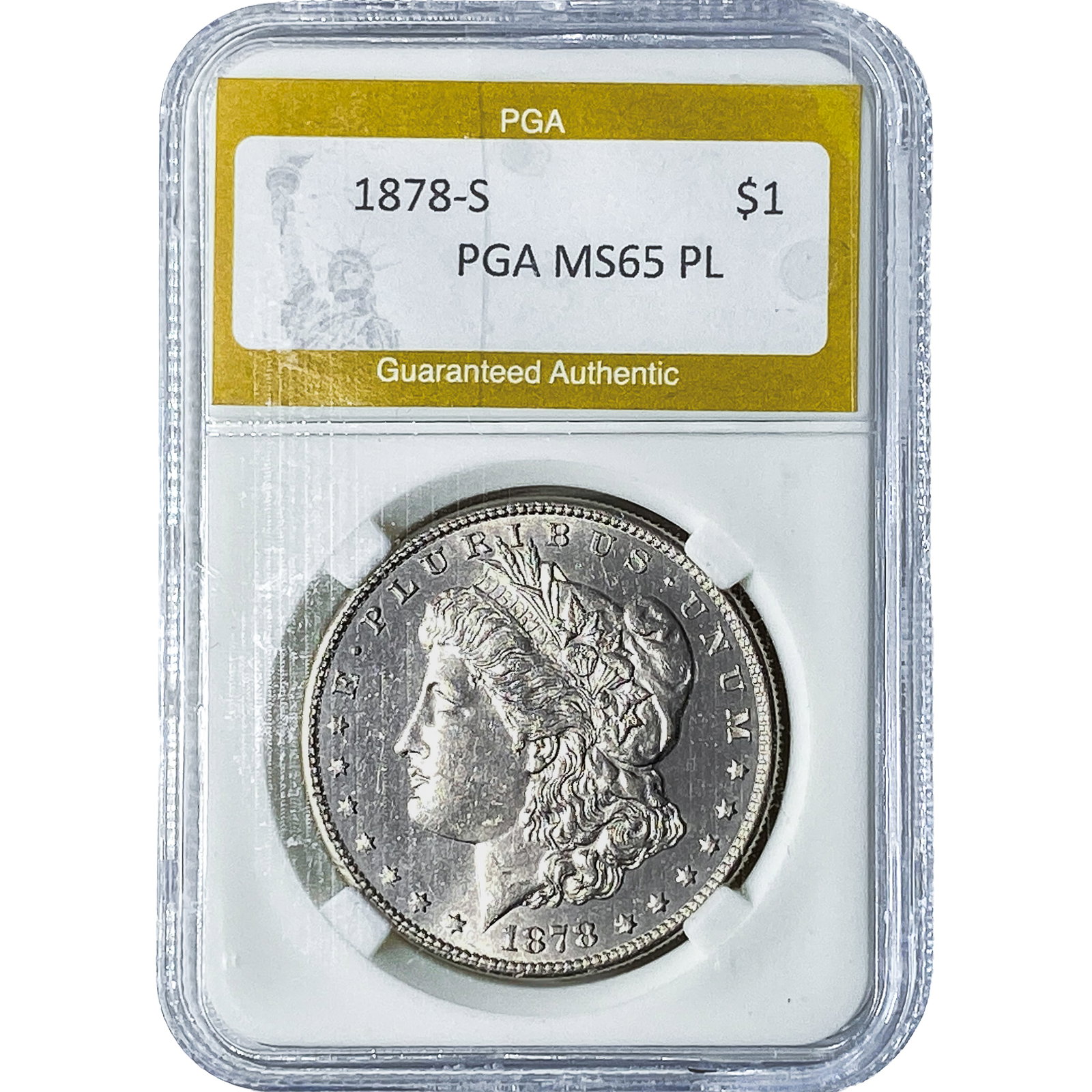 1878-S Morgan Silver Dollar PGA MS65PL: 1878-S Morgan Silver Dollar PGA MS65PL