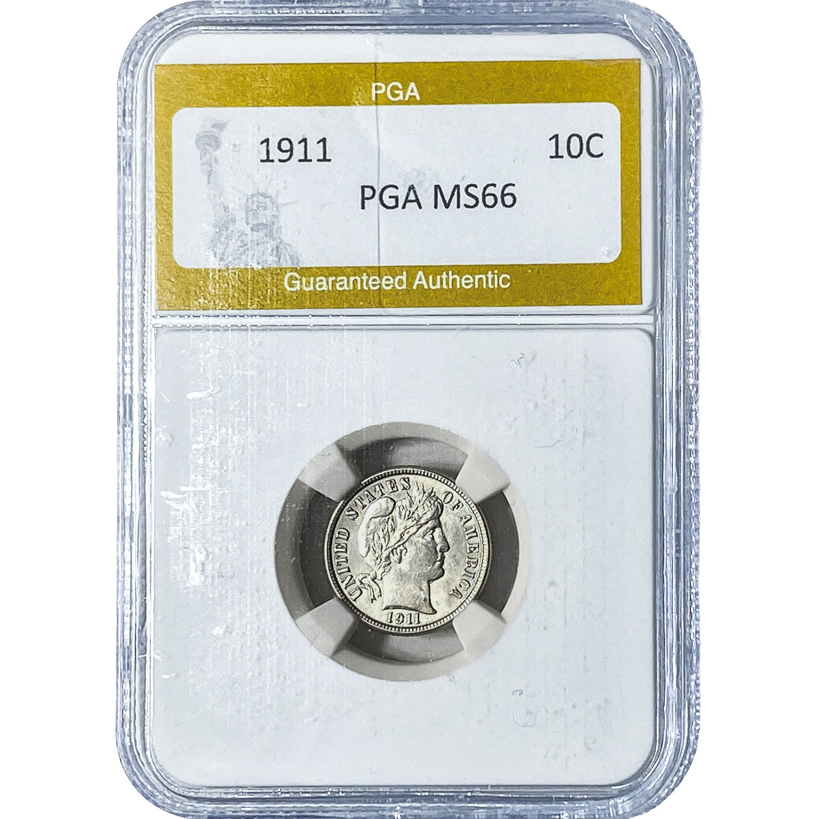 1911 Barber Dime PGA MS66: 1911 Barber Dime PGA MS66