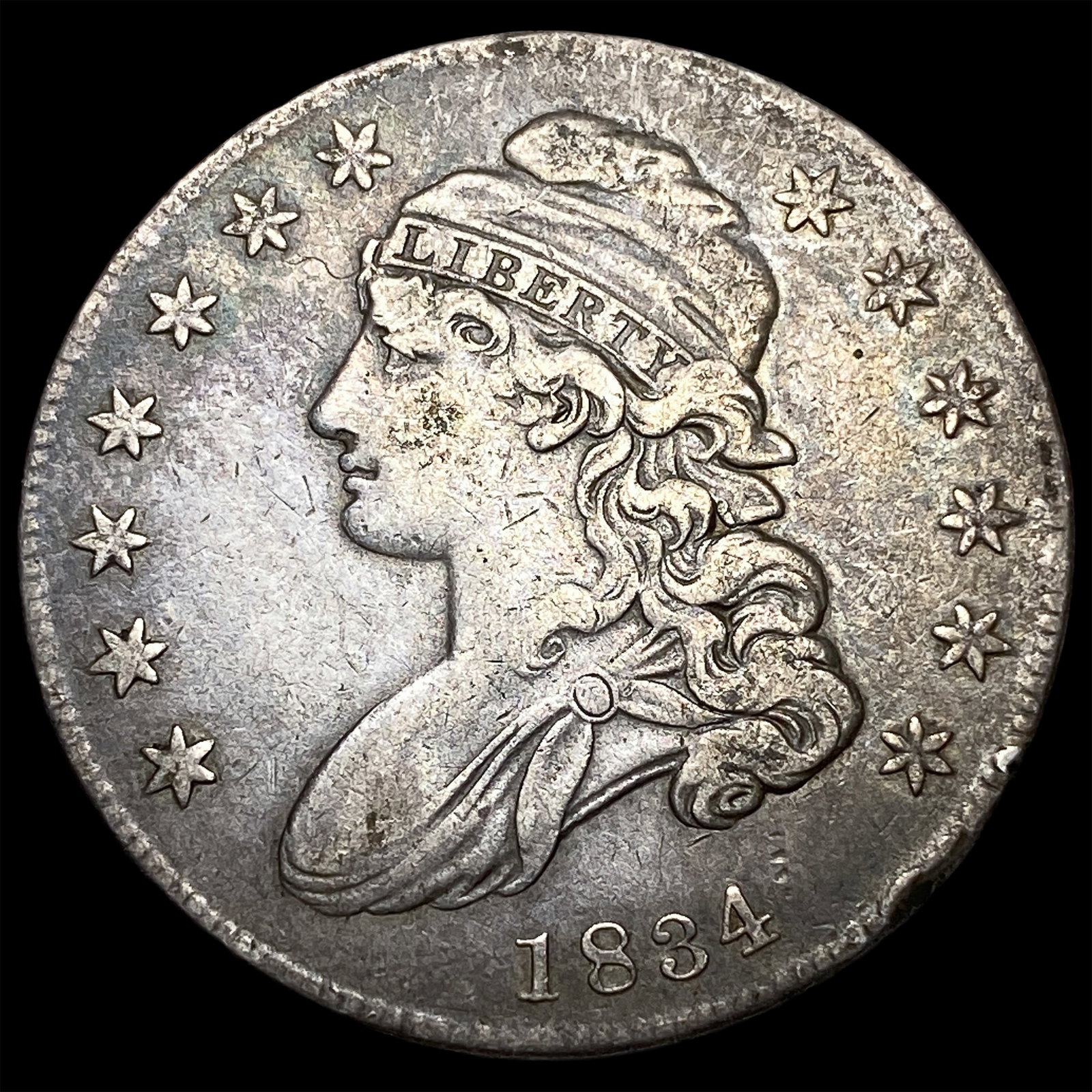 1834 Capped Bust Half Dollar NEARLY UNCIRCULATED: 1834 Capped Bust Half Dollar NEARLY UNCIRCULATED
