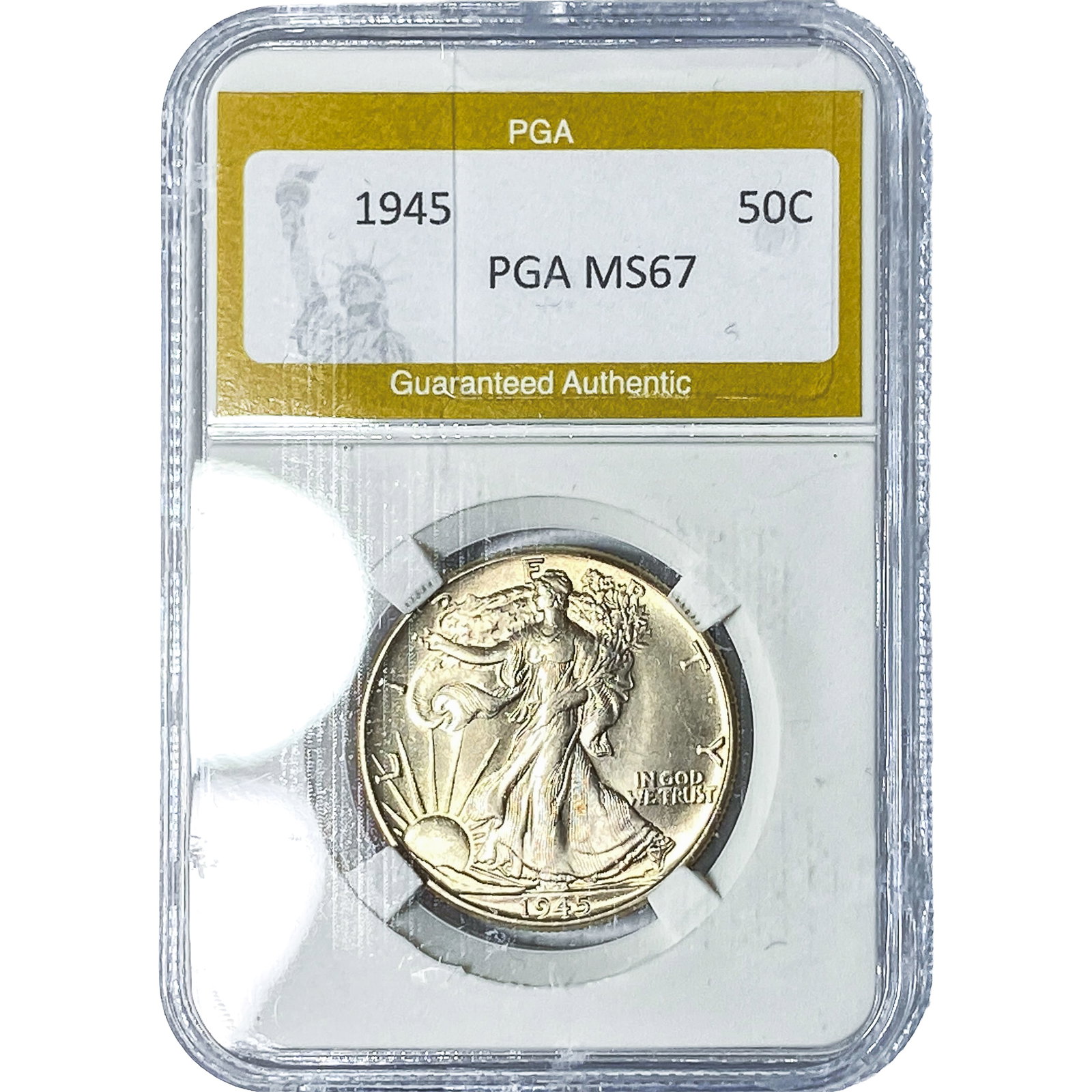 1945 Walking Liberty Half Dollar PGA MS67: 1945 Walking Liberty Half Dollar PGA MS67