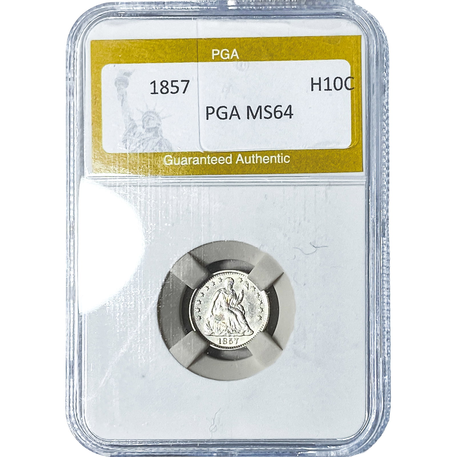 1857 Seated Liberty Half Dime PGA MS64: 1857 Seated Liberty Half Dime PGA MS64