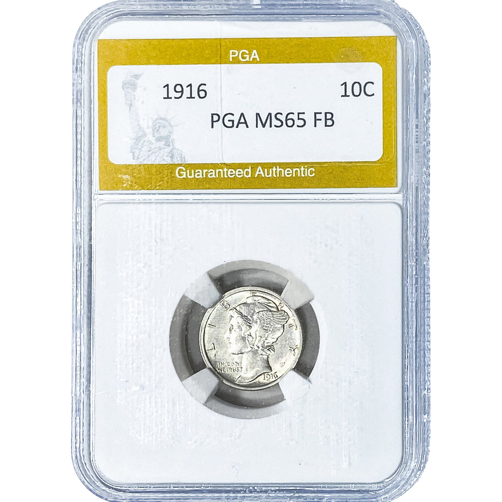 1916 Mercury Silver Dime PGA MS65FB: 1916 Mercury Silver Dime PGA MS65FB