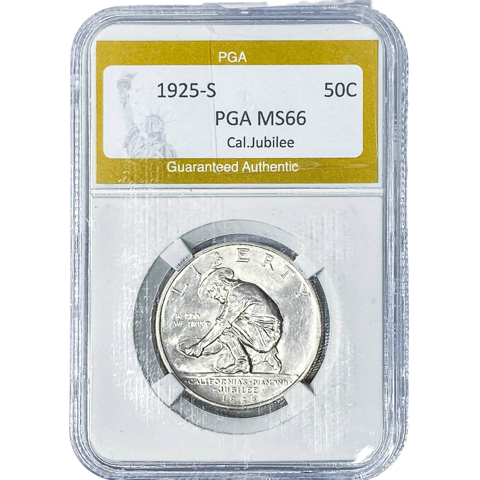 1925-S Jubilee Half Dollar PGA MS66: 1925-S Jubilee Half Dollar PGA MS66
