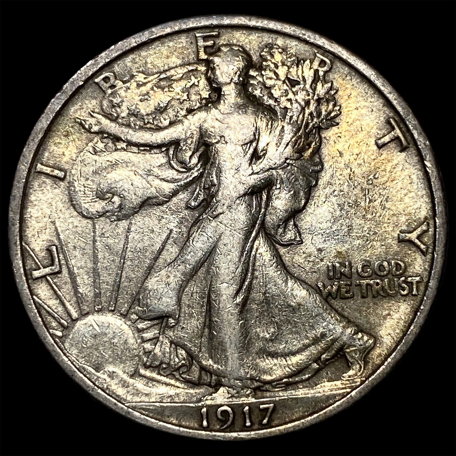 1917-D Walking Liberty Half Dollar NEARLY UNCIRCULATED: 1917-D Walking Liberty Half Dollar NEARLY UNCIRCULATED