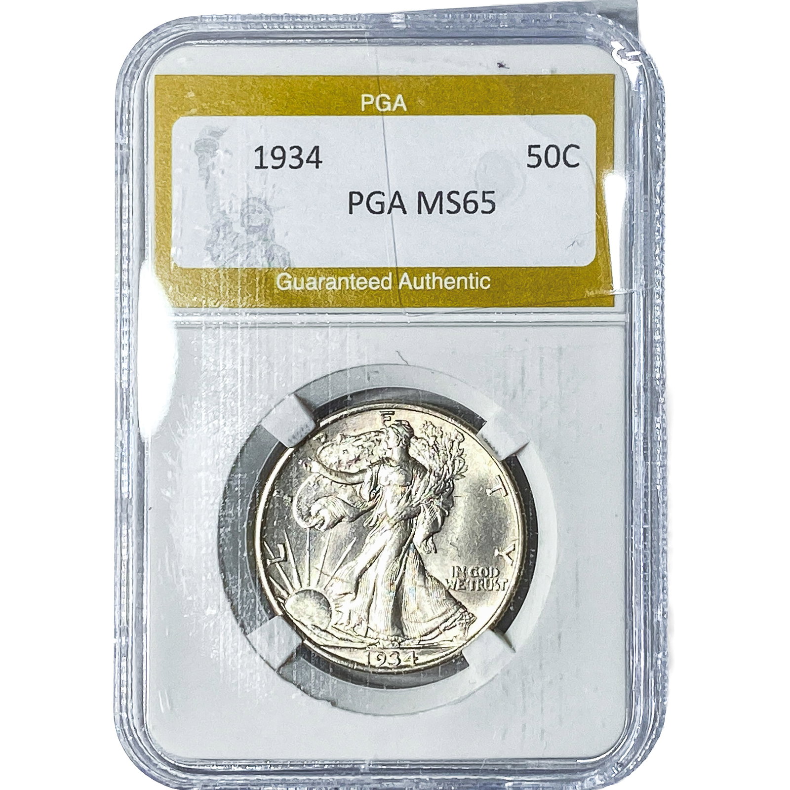 1934 Walking Liberty Half Dollar PGA MS65: 1934 Walking Liberty Half Dollar PGA MS65