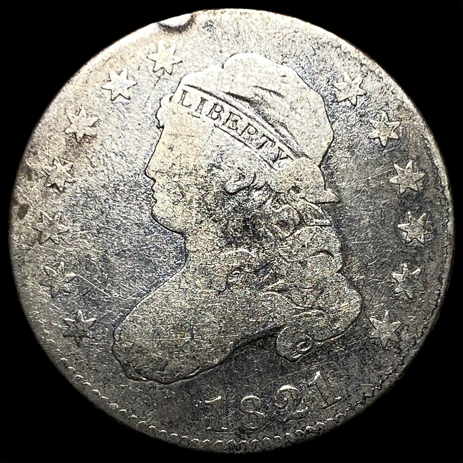 1821 Capped Bust Quarter LIGHTLY CIRCULATED: 1821 Capped Bust Quarter LIGHTLY CIRCULATED