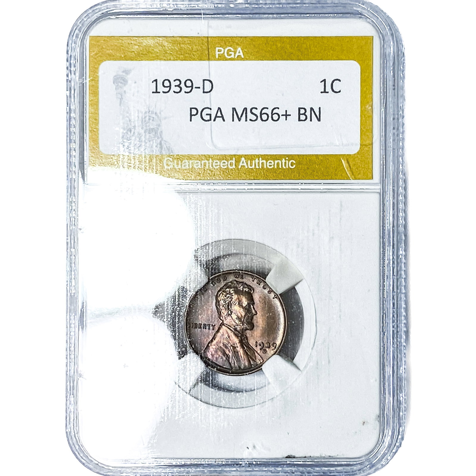 1939-D Wheat Cent PGA MS66+BN: 1939-D Wheat Cent PGA MS66+BN