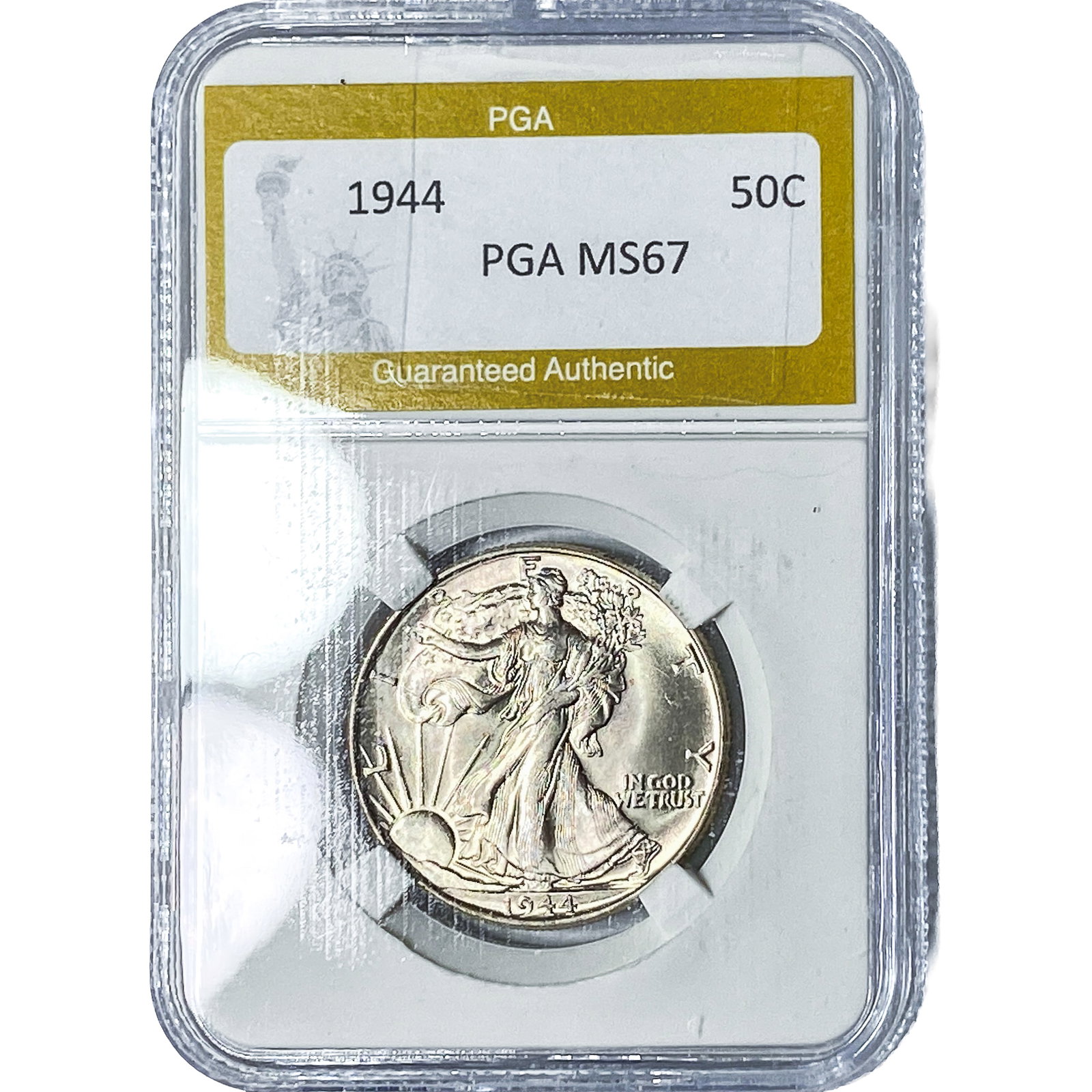 1944 Walking Liberty Half Dollar PGA MS67: 1944 Walking Liberty Half Dollar PGA MS67