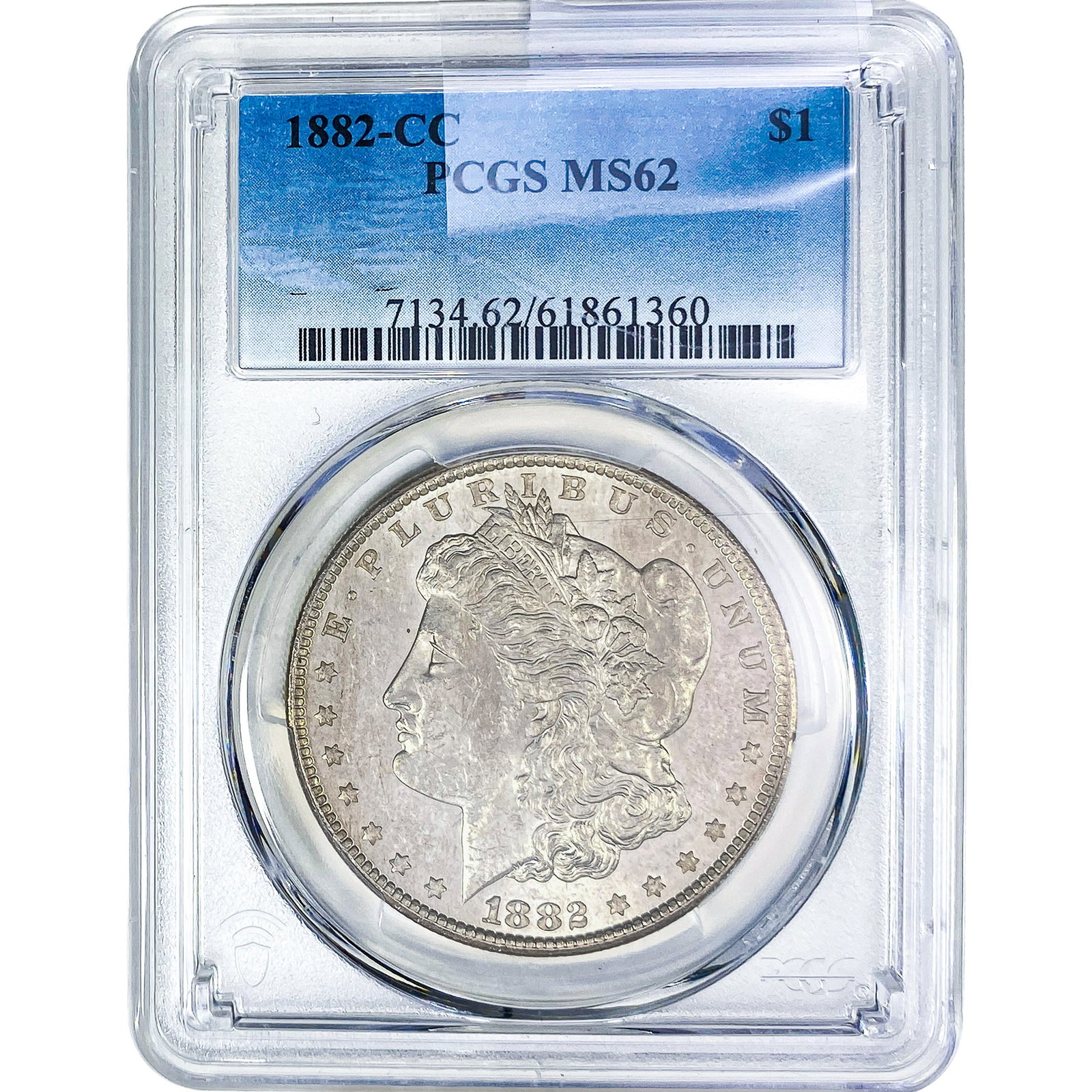 1882-CC Morgan Silver Dollar PCGS MS62: 1882-CC Morgan Silver Dollar PCGS MS62