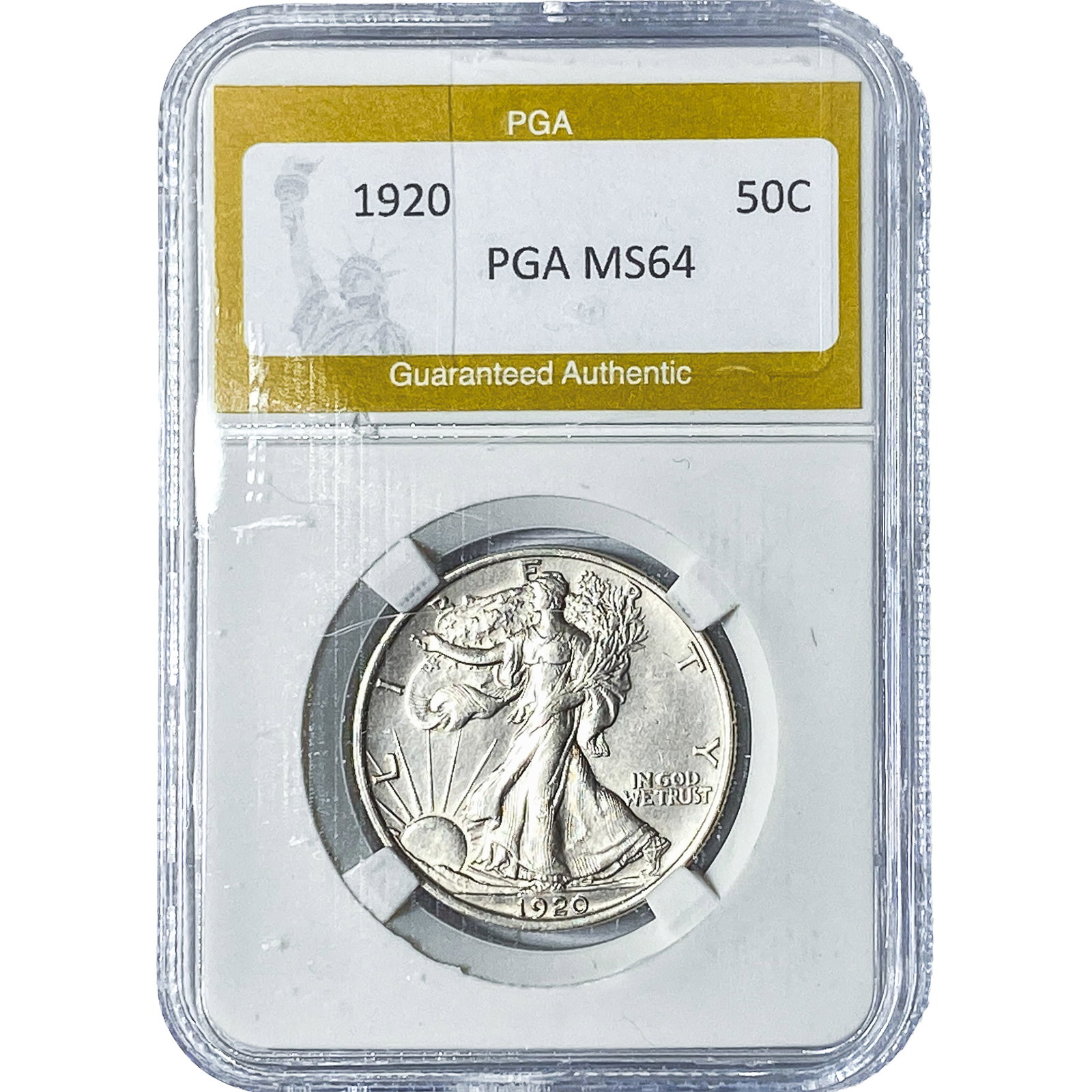 1920 Walking Liberty Half Dollar PGA MS64: 1920 Walking Liberty Half Dollar PGA MS64