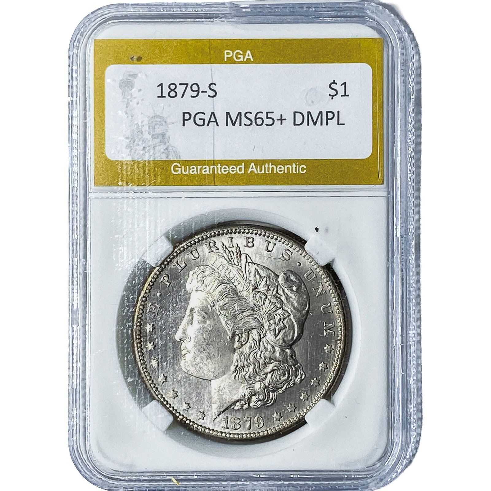 1879-S Morgan Silver Dollar PGA MS65+DMPL: 1879-S Morgan Silver Dollar PGA MS65+DMPL