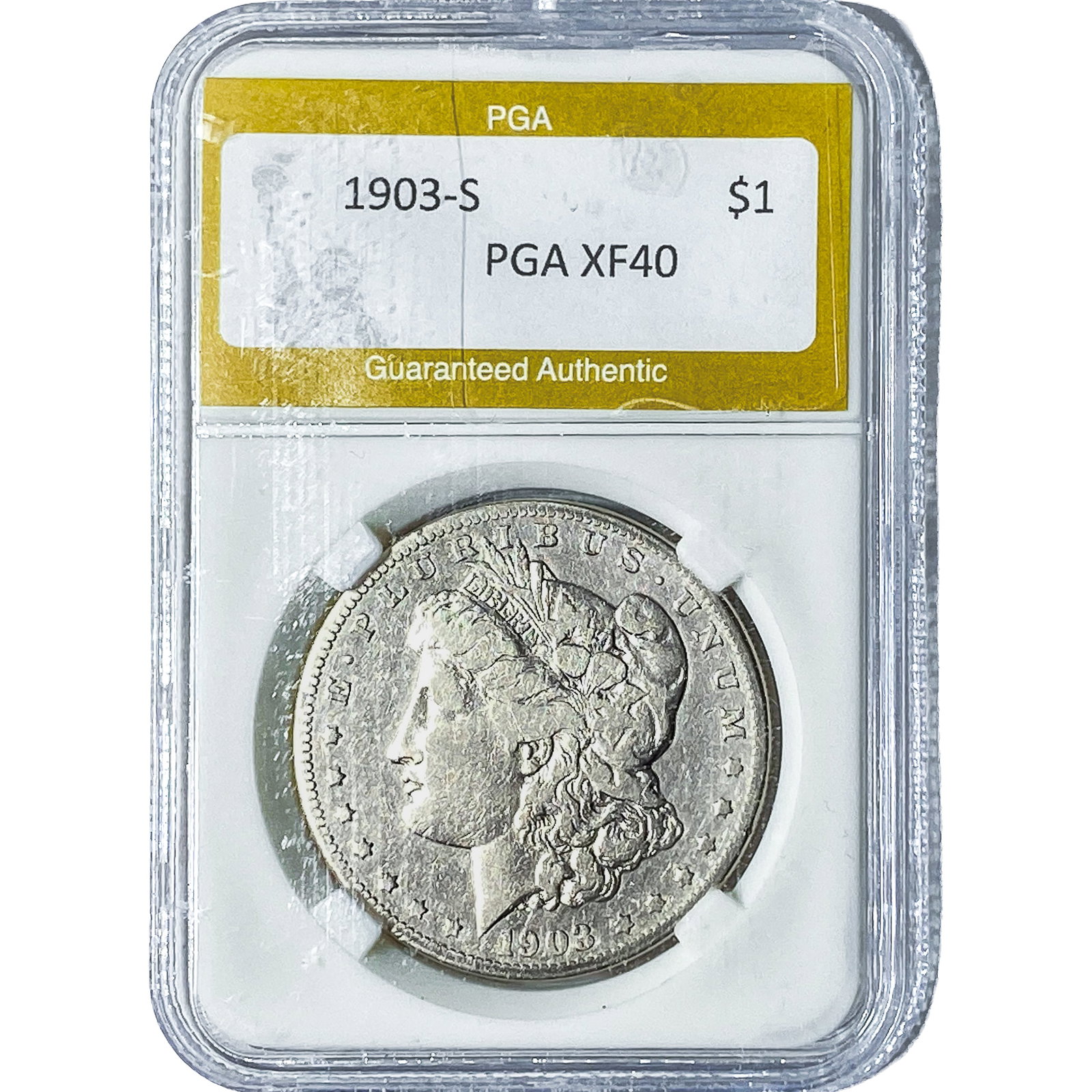 1903-S Morgan Silver Dollar PGA XF40: 1903-S Morgan Silver Dollar PGA XF40