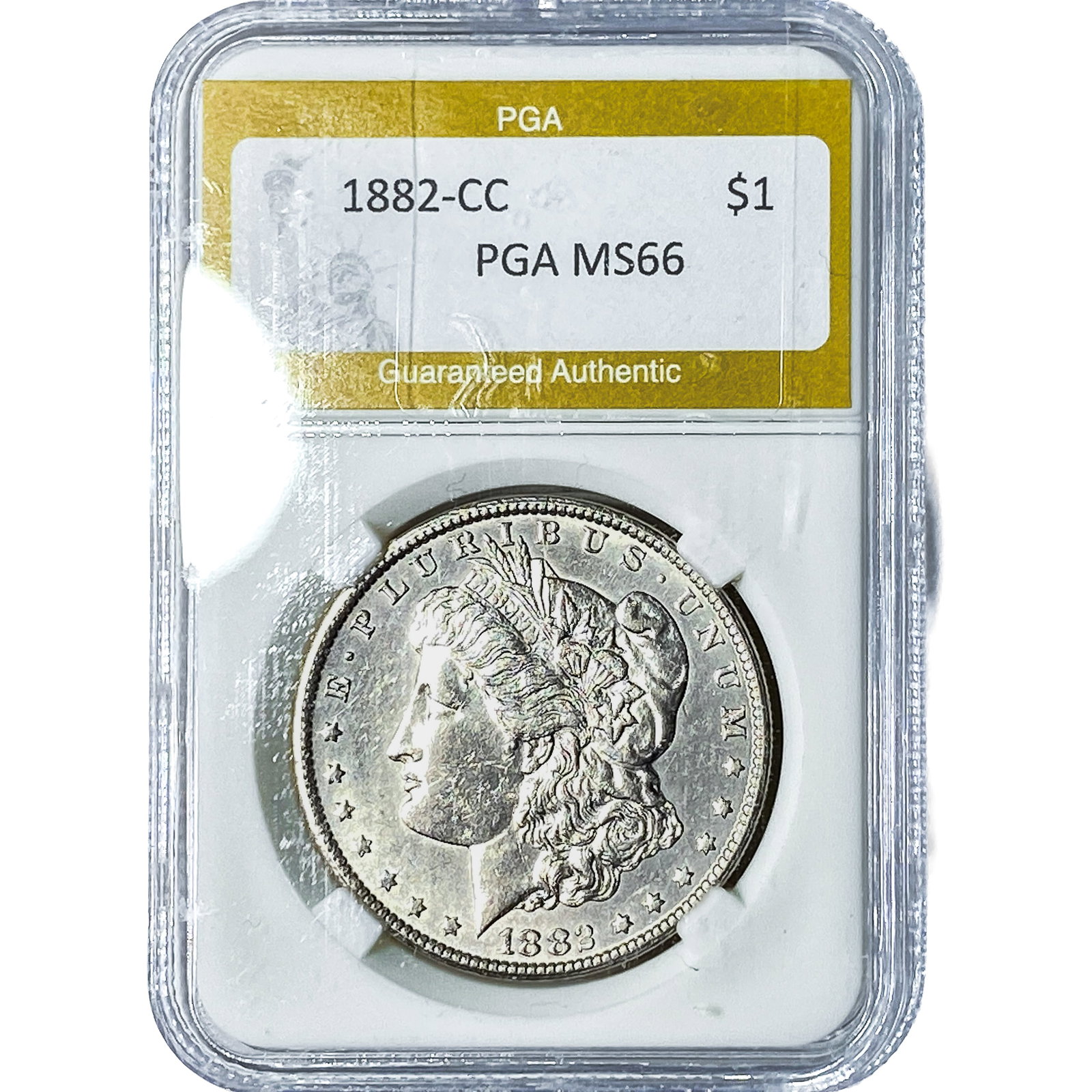 1882-CC Morgan Silver Dollar PGA MS66: 1882-CC Morgan Silver Dollar PGA MS66