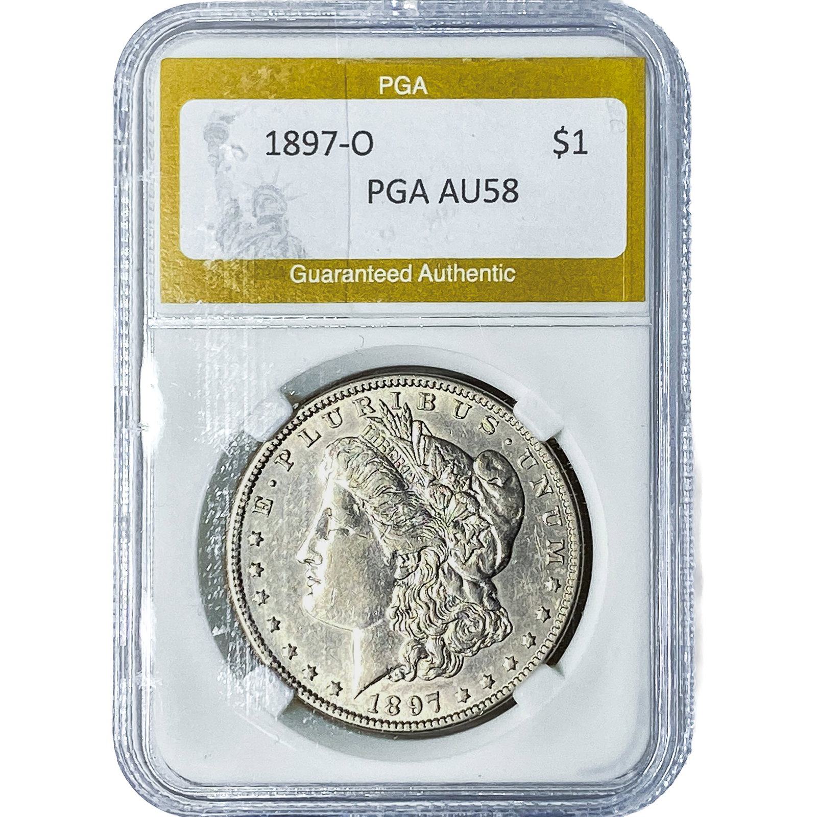 1897-O Morgan Silver Dollar PGA AU58: 1897-O Morgan Silver Dollar PGA AU58