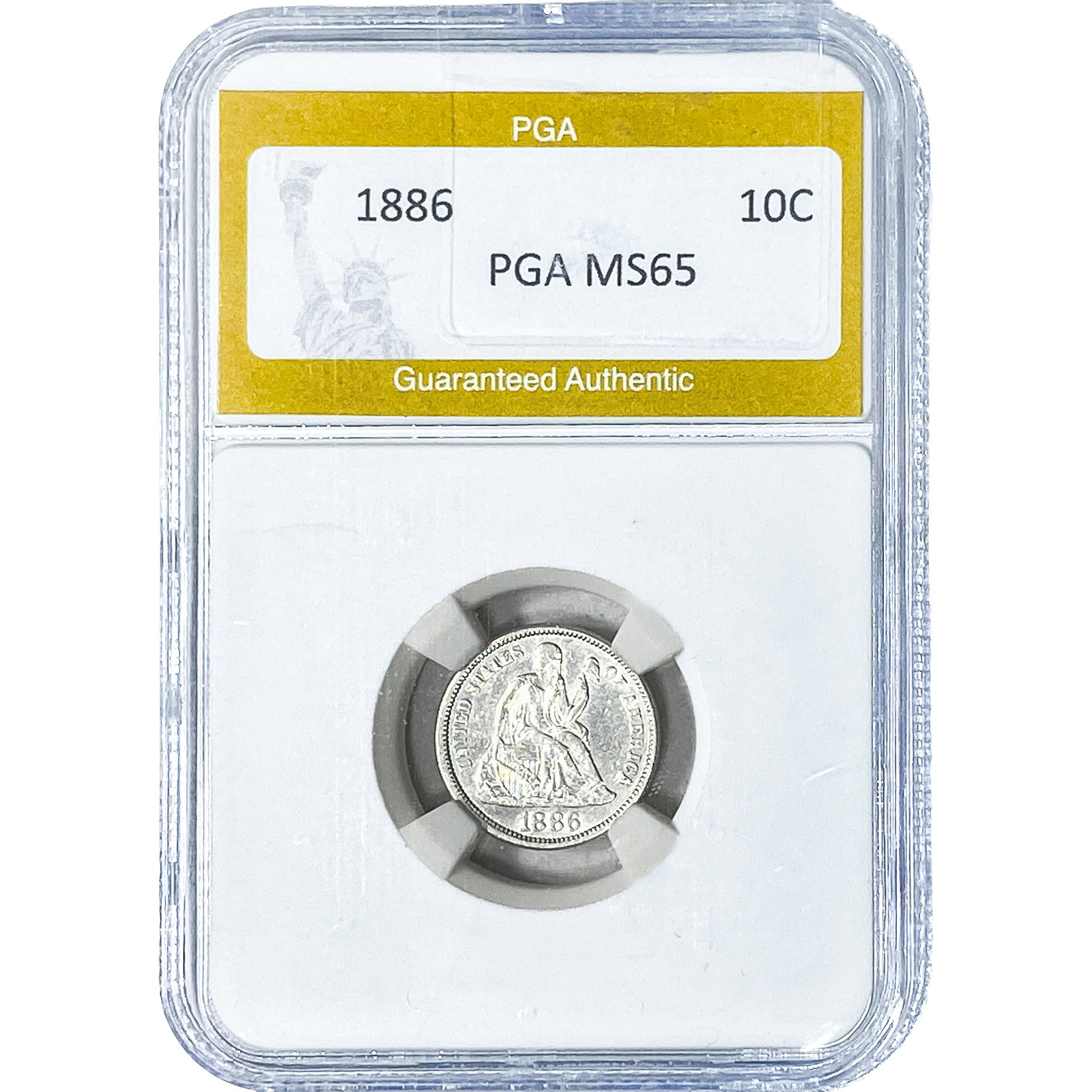 1886 Seated Liberty Dime PGA MS65: 1886 Seated Liberty Dime PGA MS65
