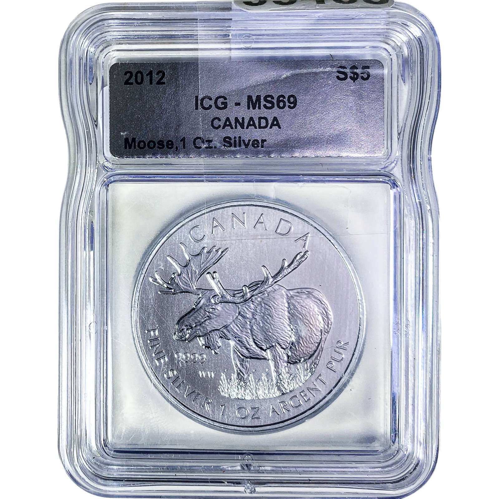 2012 Sliver $5 Canada Moose 1oz ICG MS69 (1 of 2)