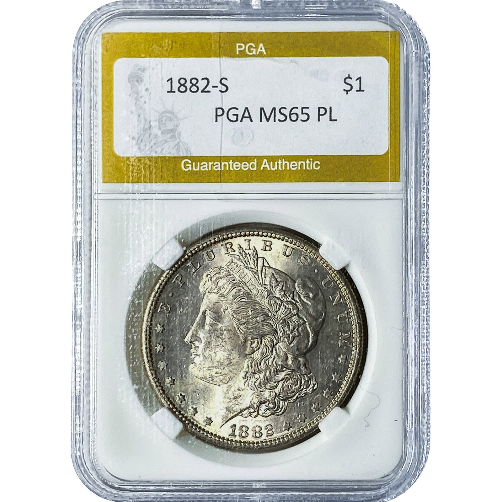 1882-S Morgan Silver Dollar PGA MS65PL: 1882-S Morgan Silver Dollar PGA MS65PL