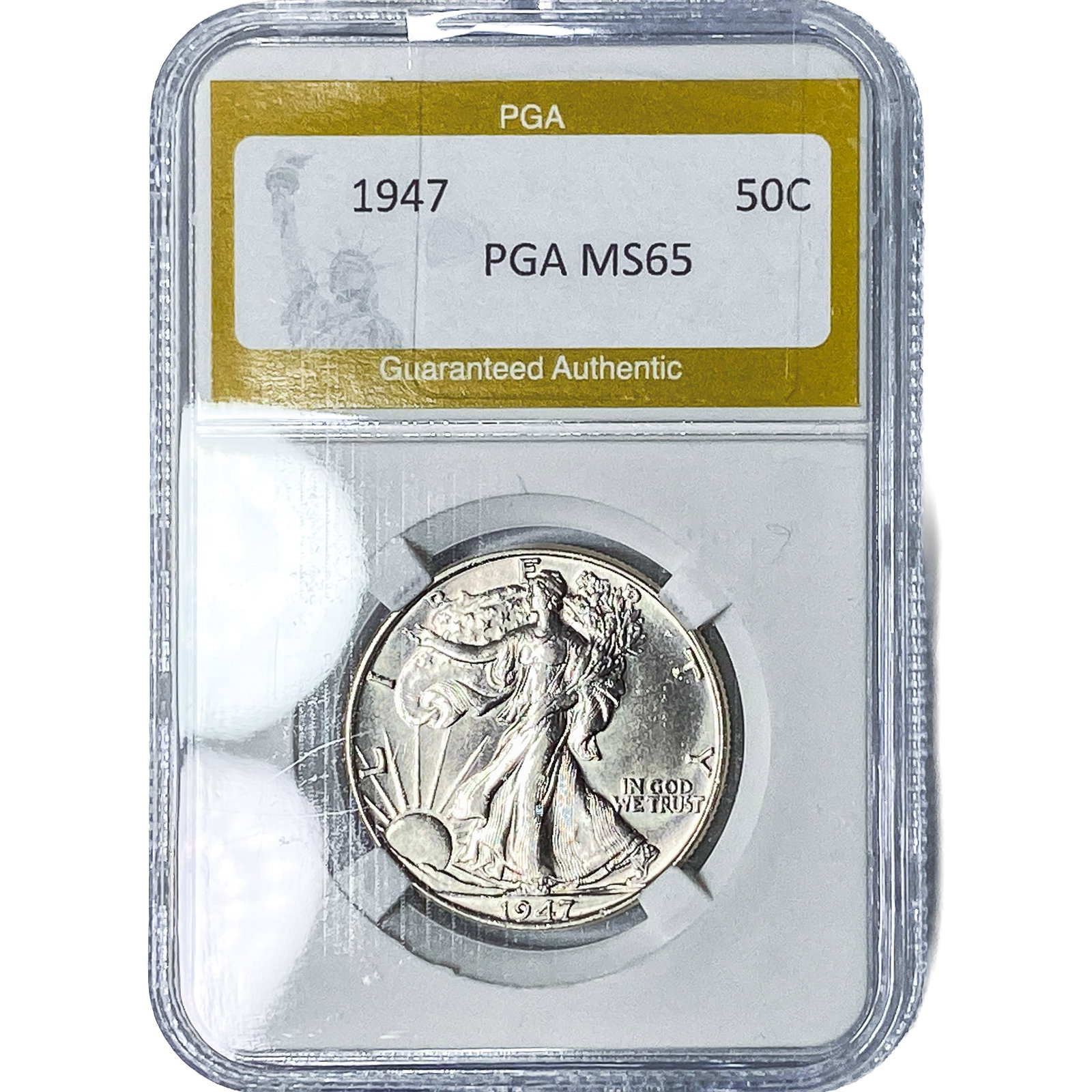 1947 Walking Liberty Half Dollar PGA MS65: 1947 Walking Liberty Half Dollar PGA MS65