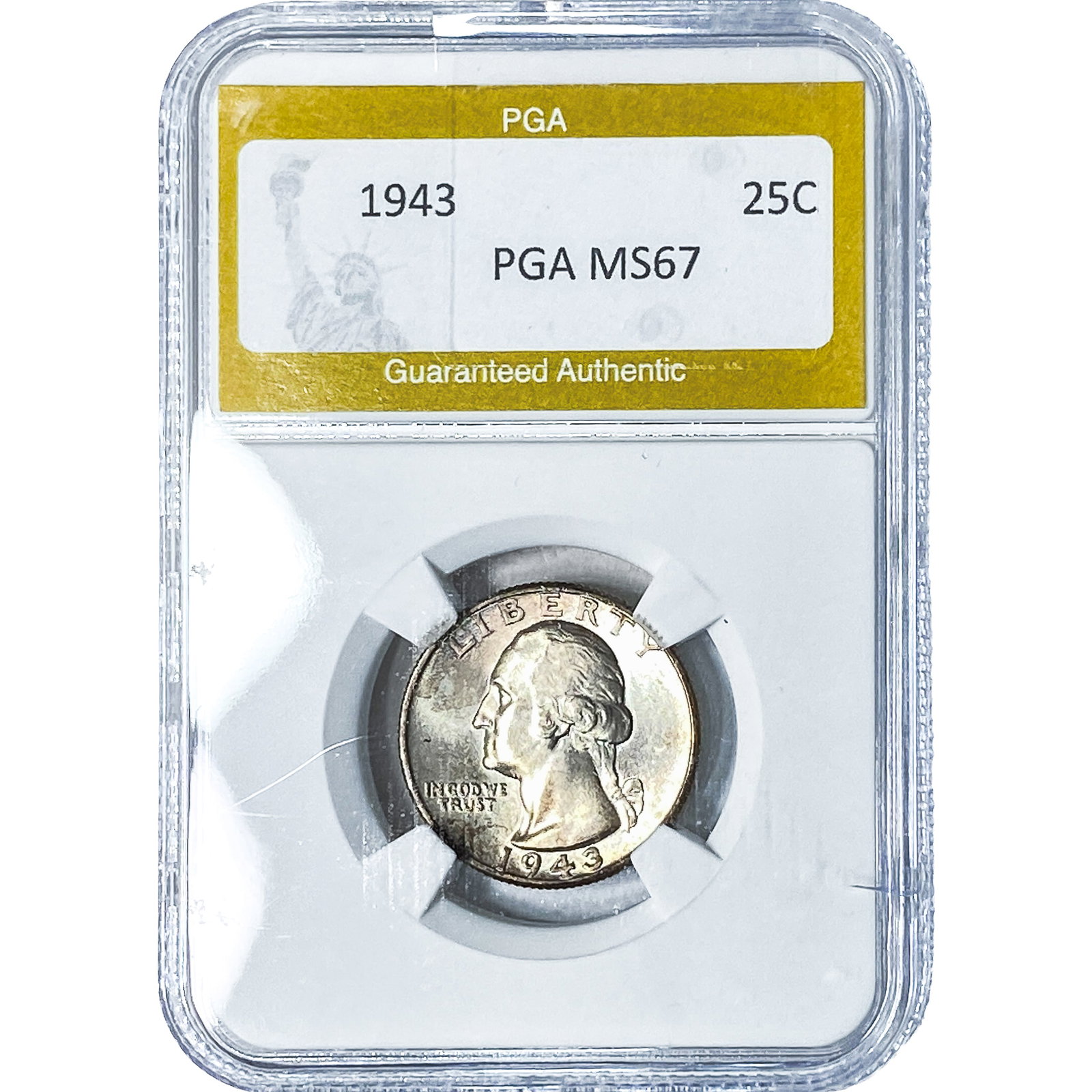 1943 Washington Silver Quarter PGA MS67: 1943 Washington Silver Quarter PGA MS67