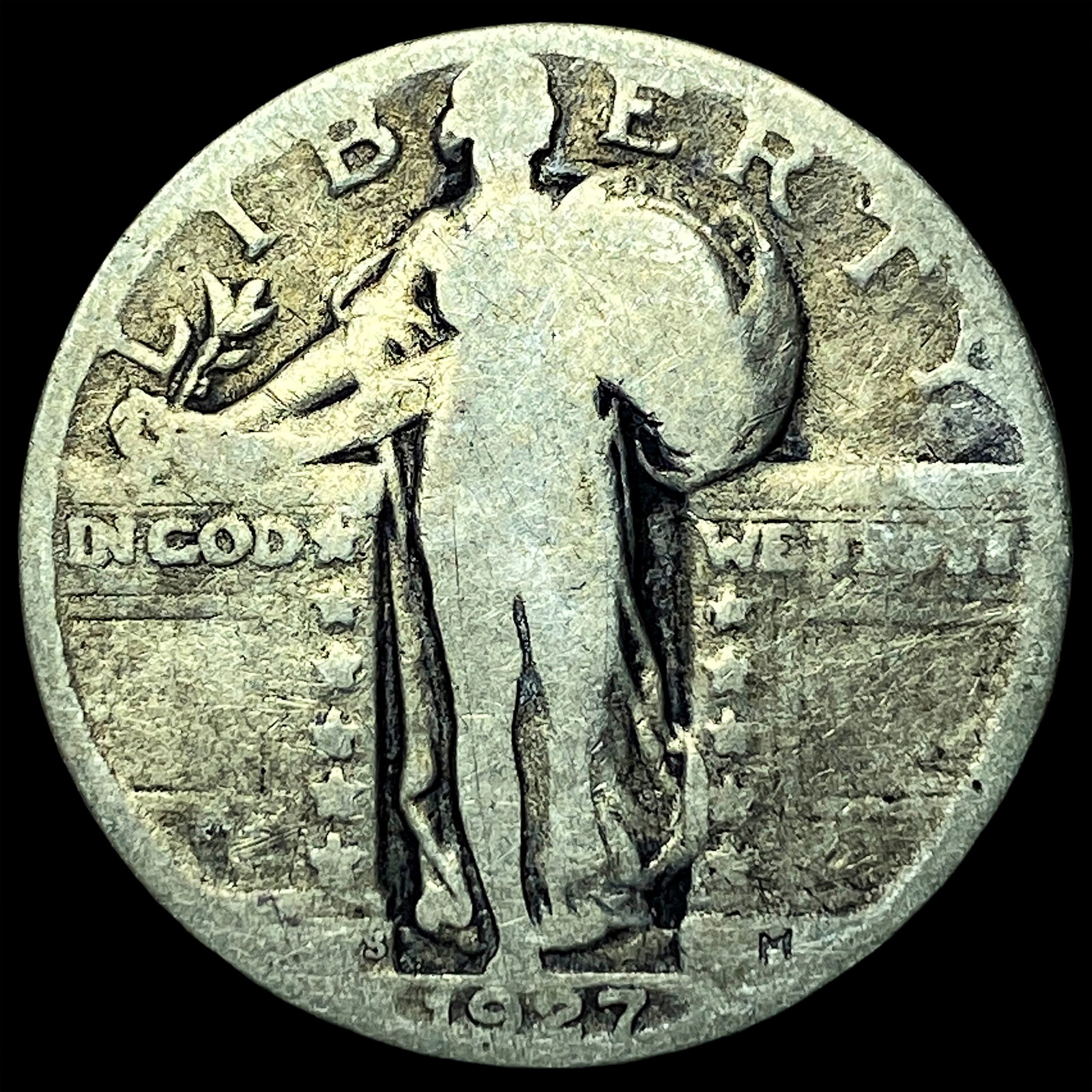 1927-S Silver Standing Liberty Quarter NICELY CIRCULATED: 1927-S Silver Standing Liberty Quarter NICELY CIRCULATED