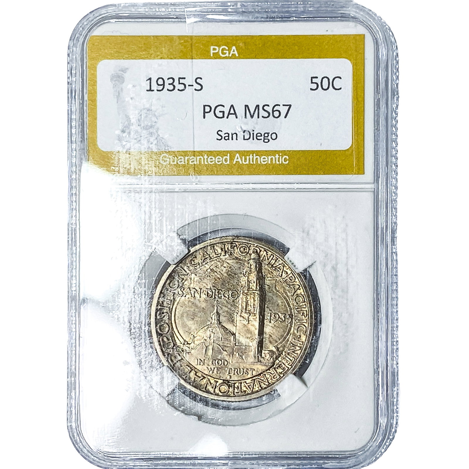 1935-S San Diego Half Dollar PGA MS67: 1935-S San Diego Half Dollar PGA MS67