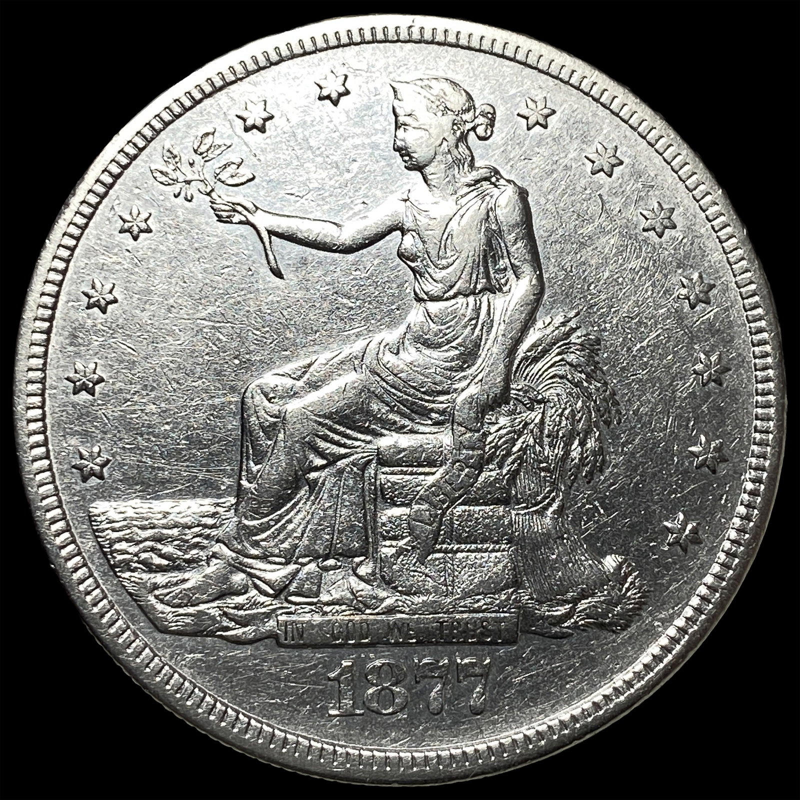 1877-S Silver Trade Dollar CLOSELY UNCIRCULATED: 1877-S Silver Trade Dollar CLOSELY UNCIRCULATED