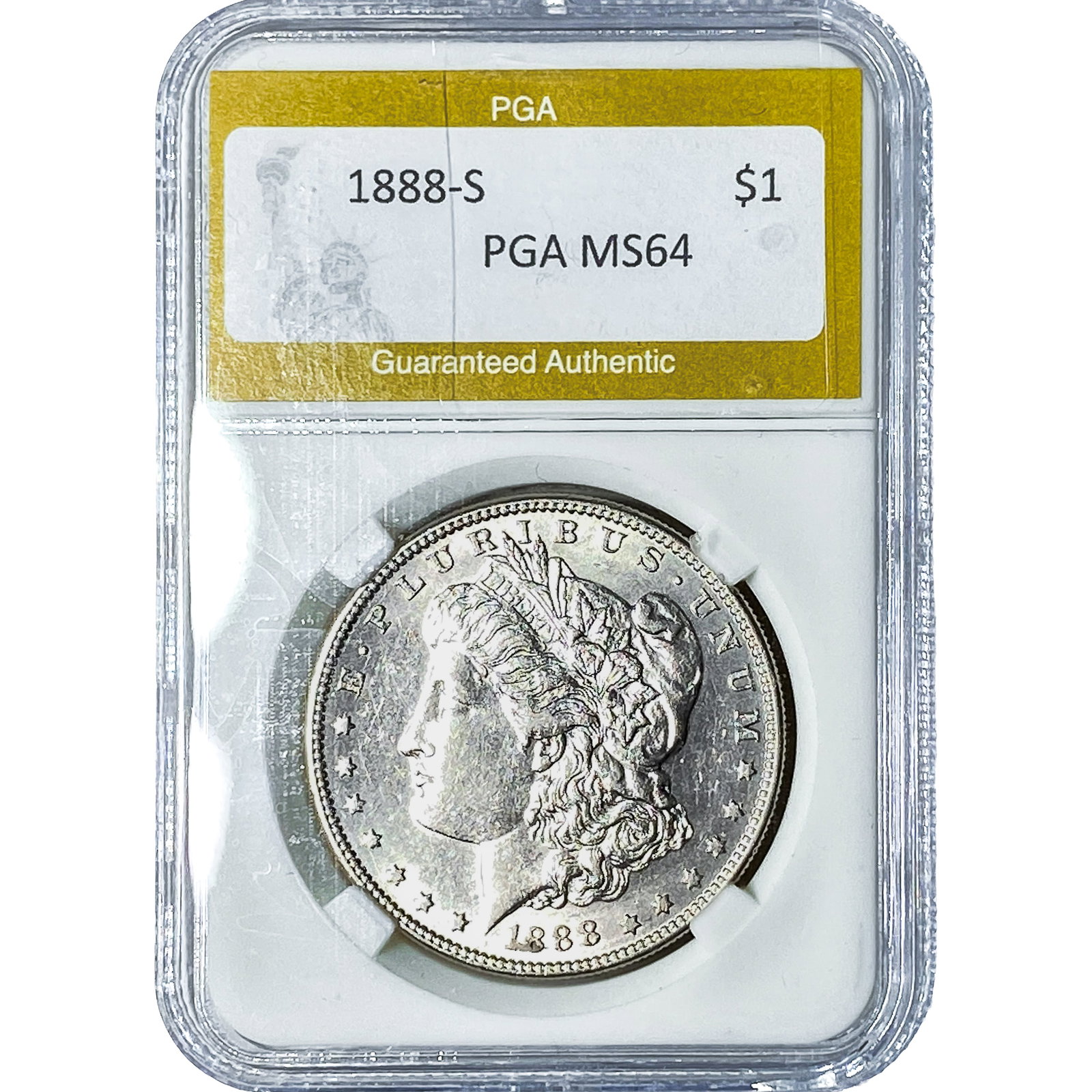 1888-S Morgan Silver Dollar PGA MS64: 1888-S Morgan Silver Dollar PGA MS64