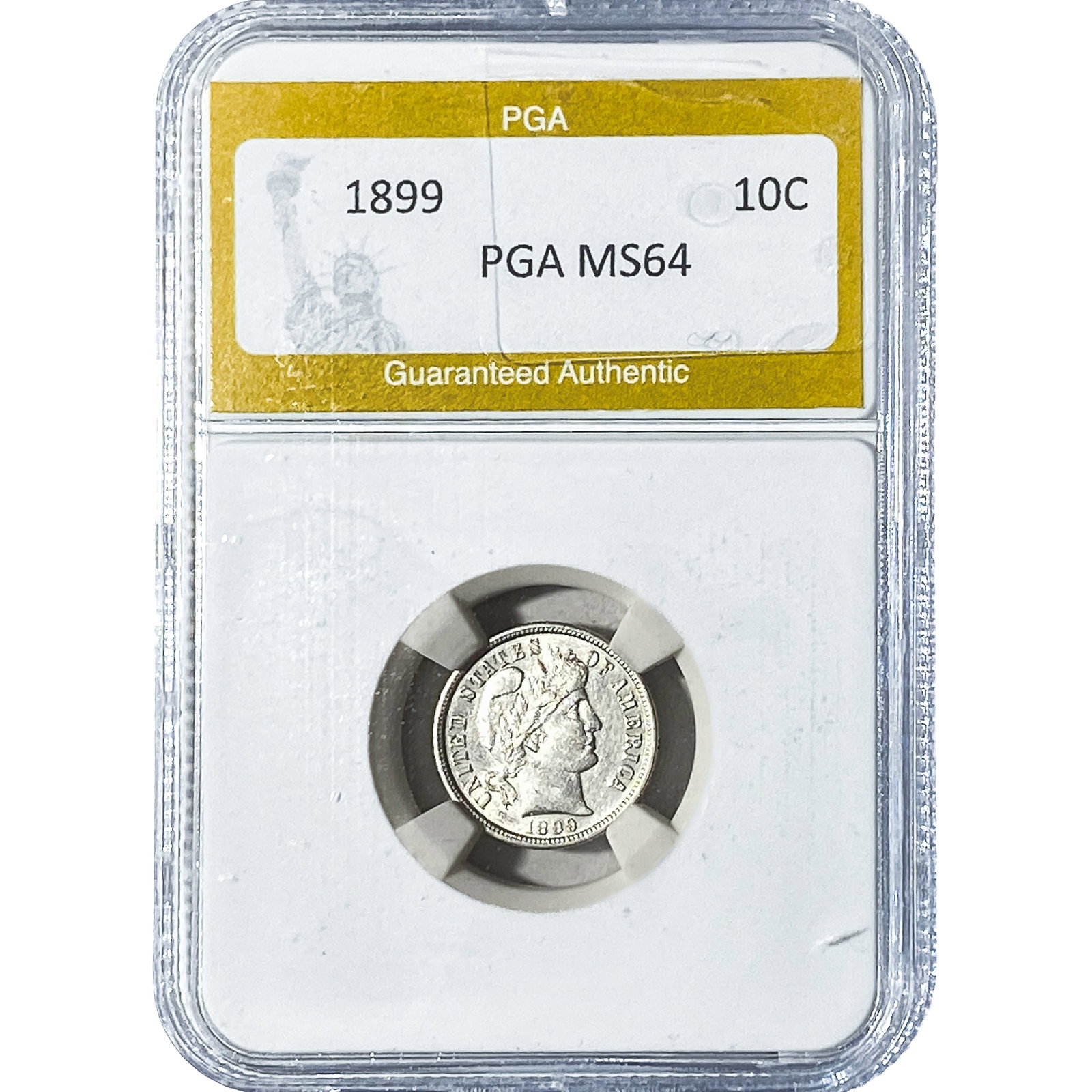 1899 Barber Dime PGA MS64: 1899 Barber Dime PGA MS64