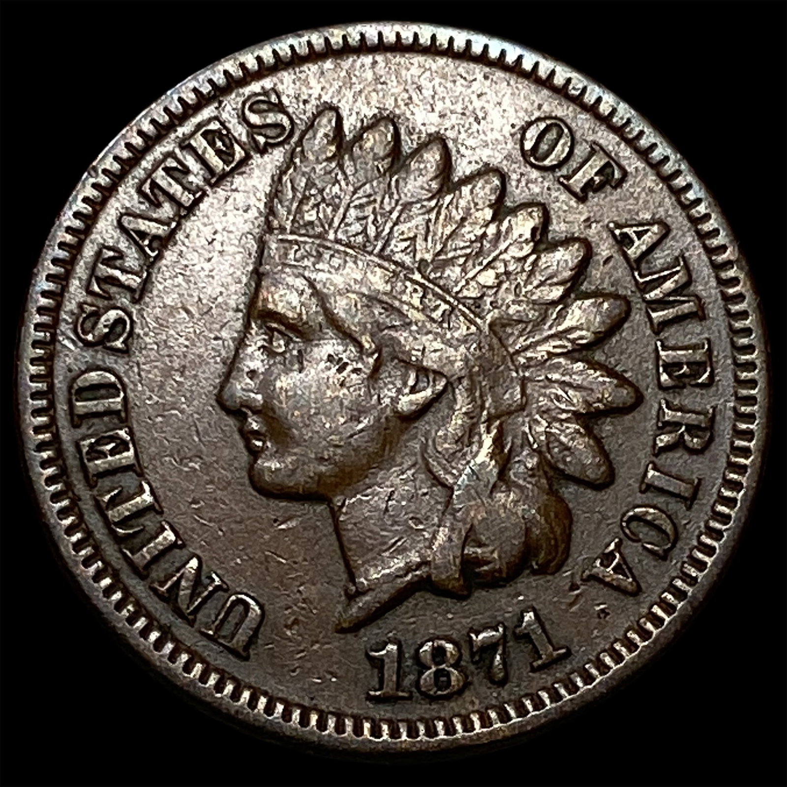 1871 Indian Head Cent CLOSELY UNCIRCULATED: 1871 Indian Head Cent CLOSELY UNCIRCULATED