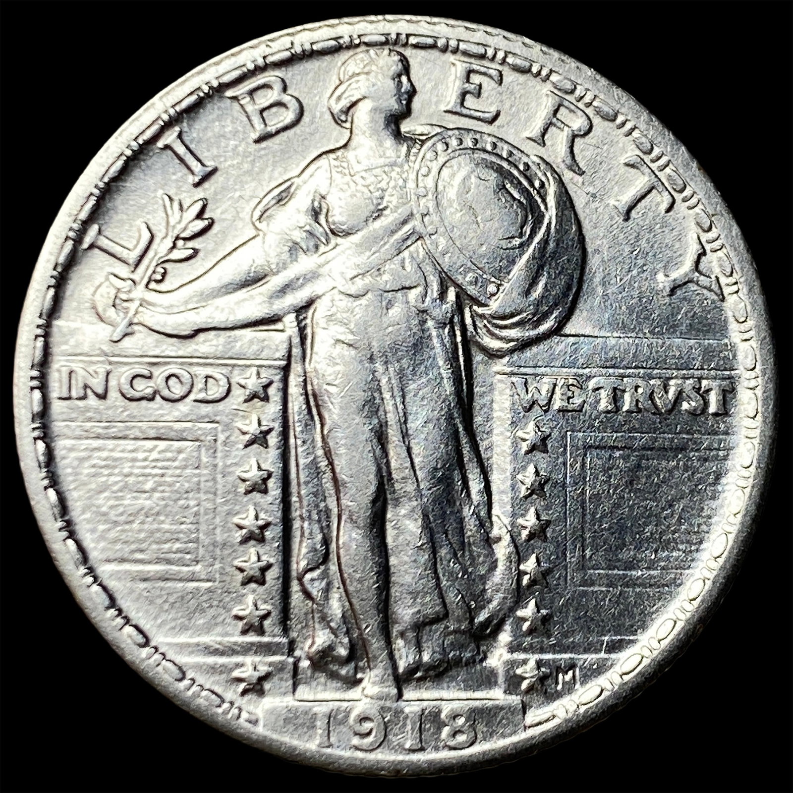 1918 Silver Standing Liberty Quarter UNCIRCULATED (1 of 2)