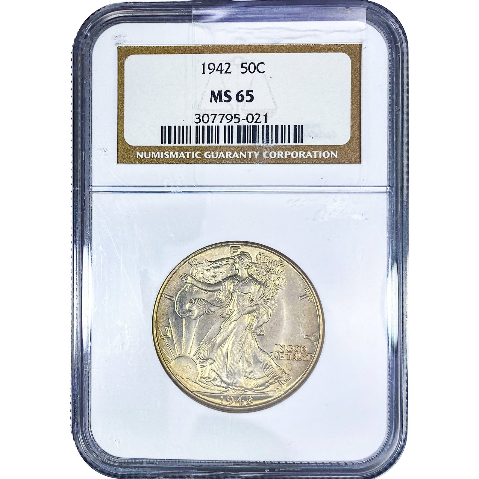 1942 Walking Liberty Half Dollar NGC MS65: 1942 Walking Liberty Half Dollar NGC MS65