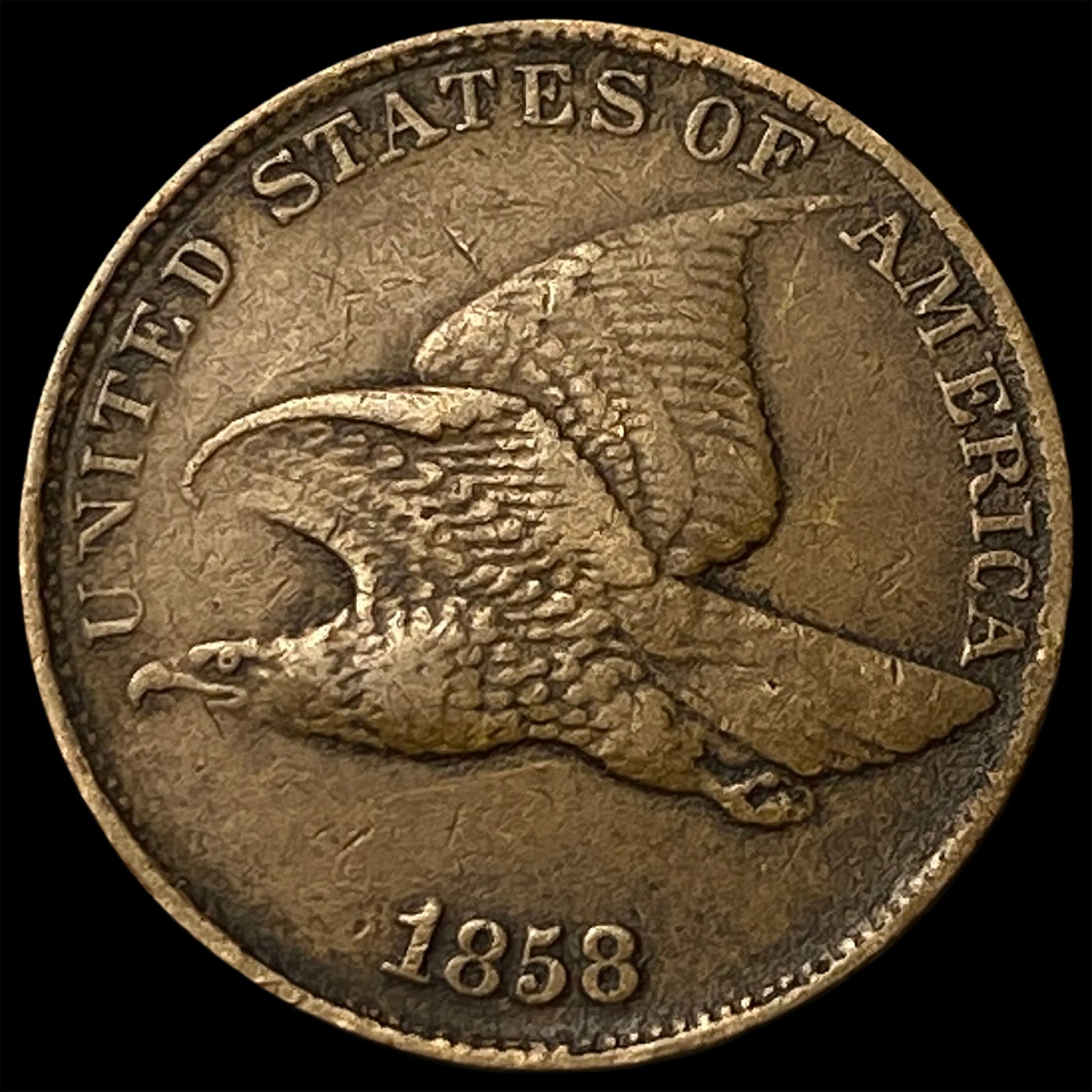 1858 Flying Eagle Cent NEARLY UNCIRCULATED