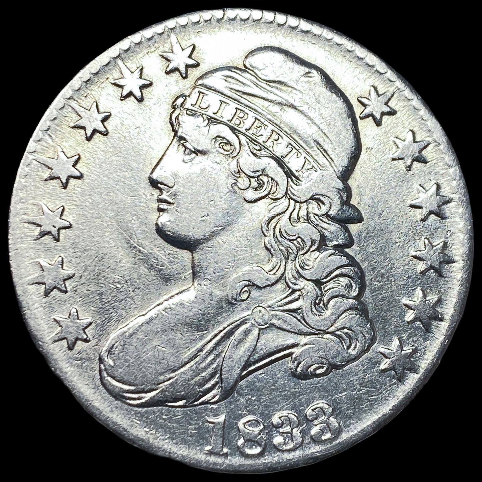 1833 Capped Bust Half Dollar NEARLY UNCIRCULATED: 1833 Capped Bust Half Dollar NEARLY UNCIRCULATED
